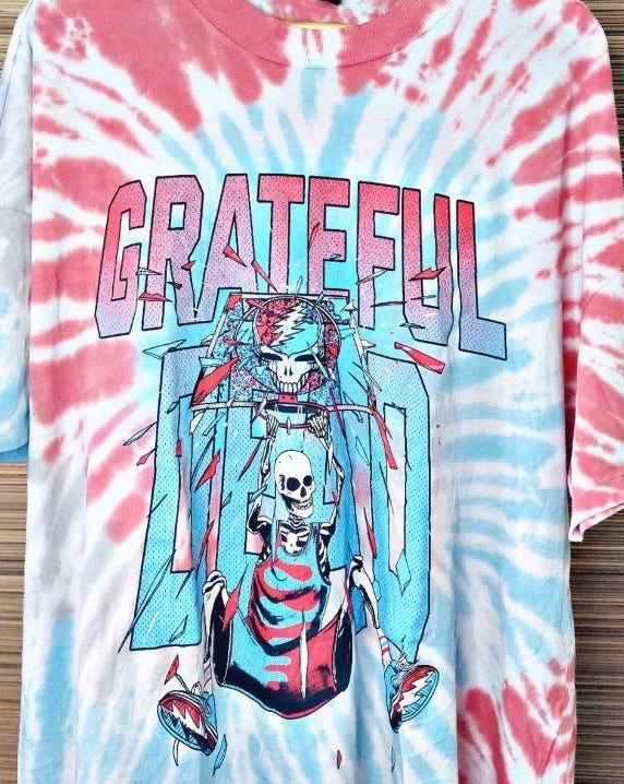 Grateful Dead Tie Dye Oversized Distressed Tee