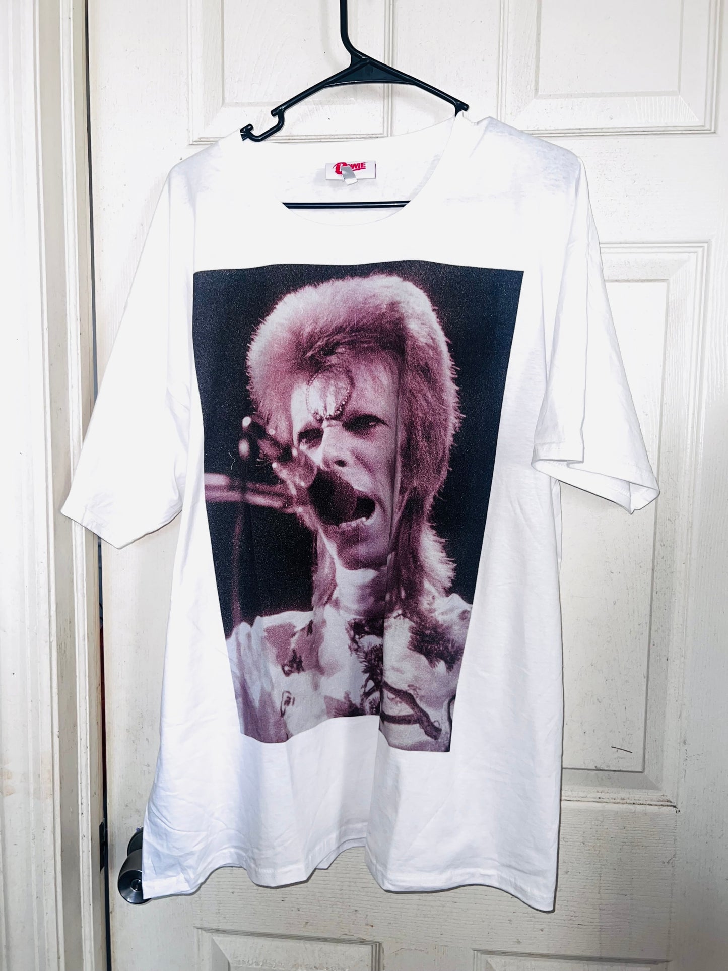 David Bowie Black & White Oversized Distressed Tee