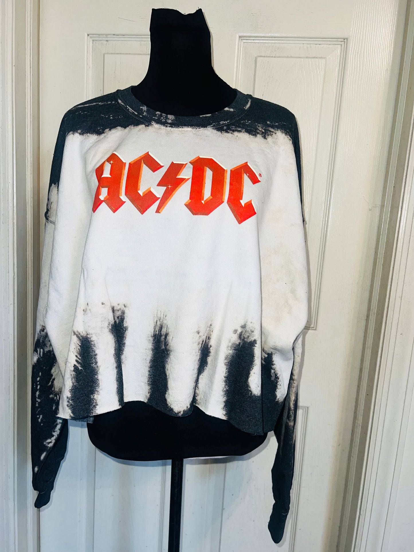 AC/DC Oversized Distressed Sweatshirt