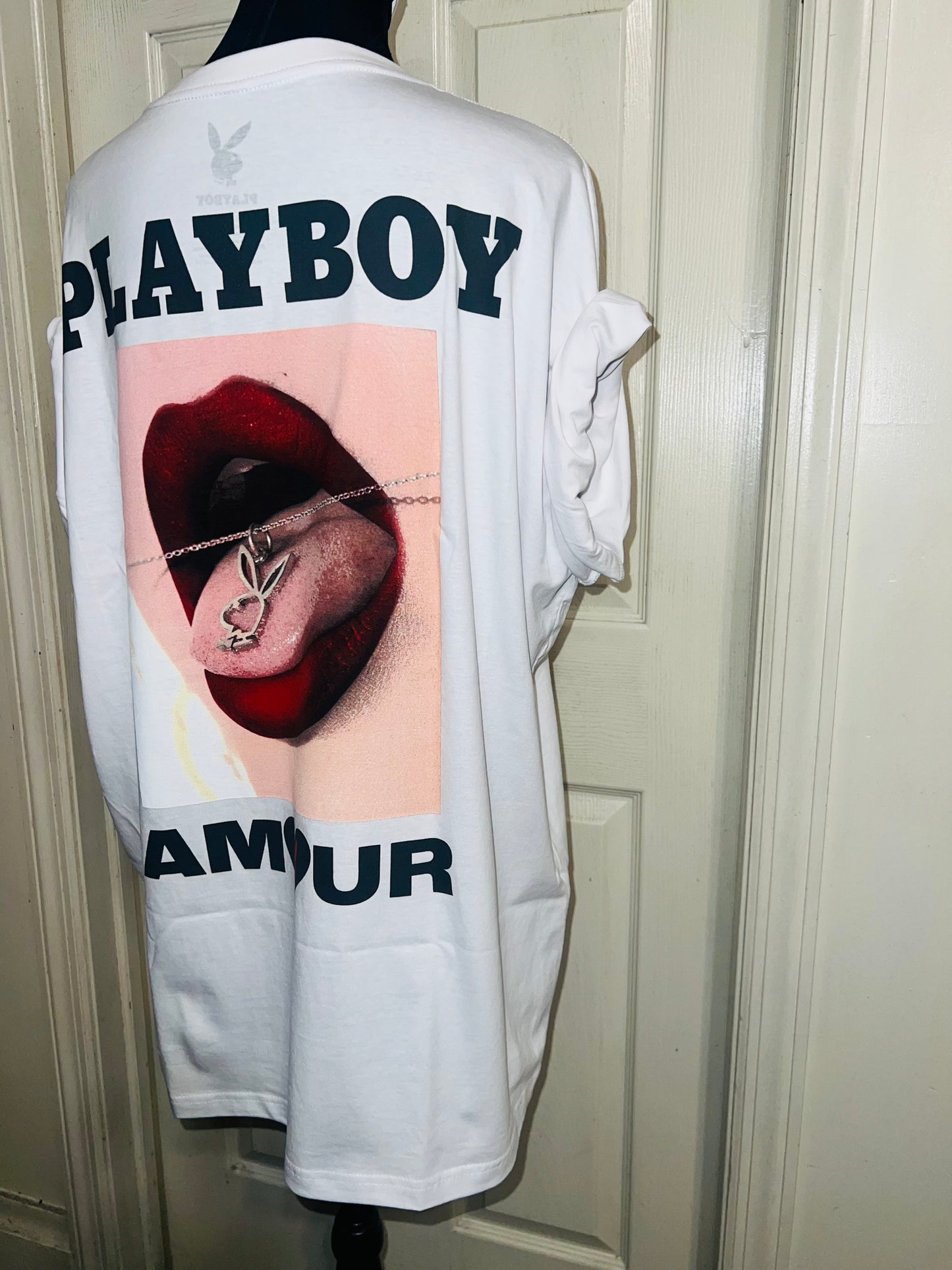 Playboy Double Sided Oversized Distressed Tee