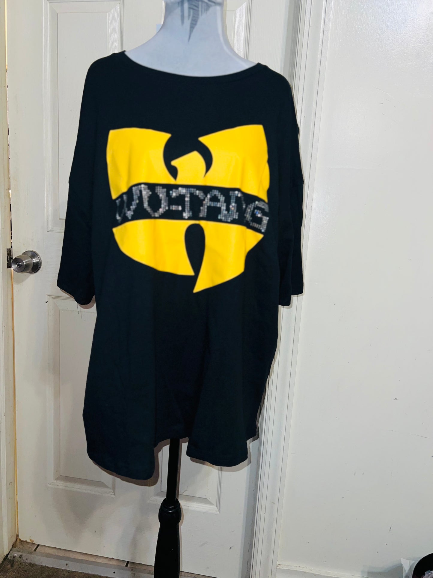 Wu-Tang Clan Rhinestone Oversized Distressed Tee