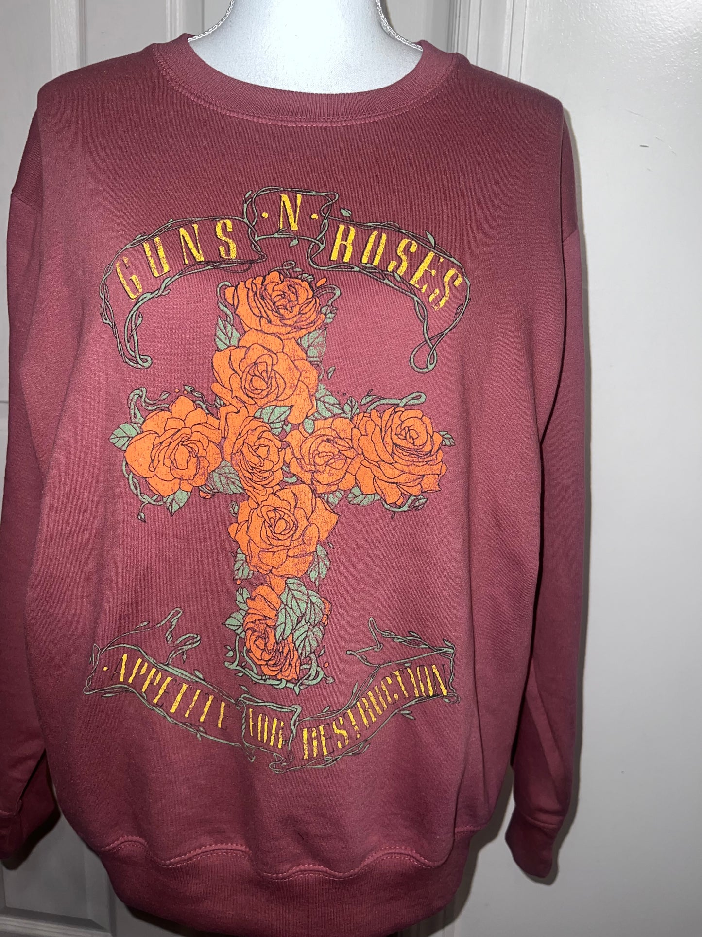 Guns N’ Roses Oversized Distressed Sweatshirt