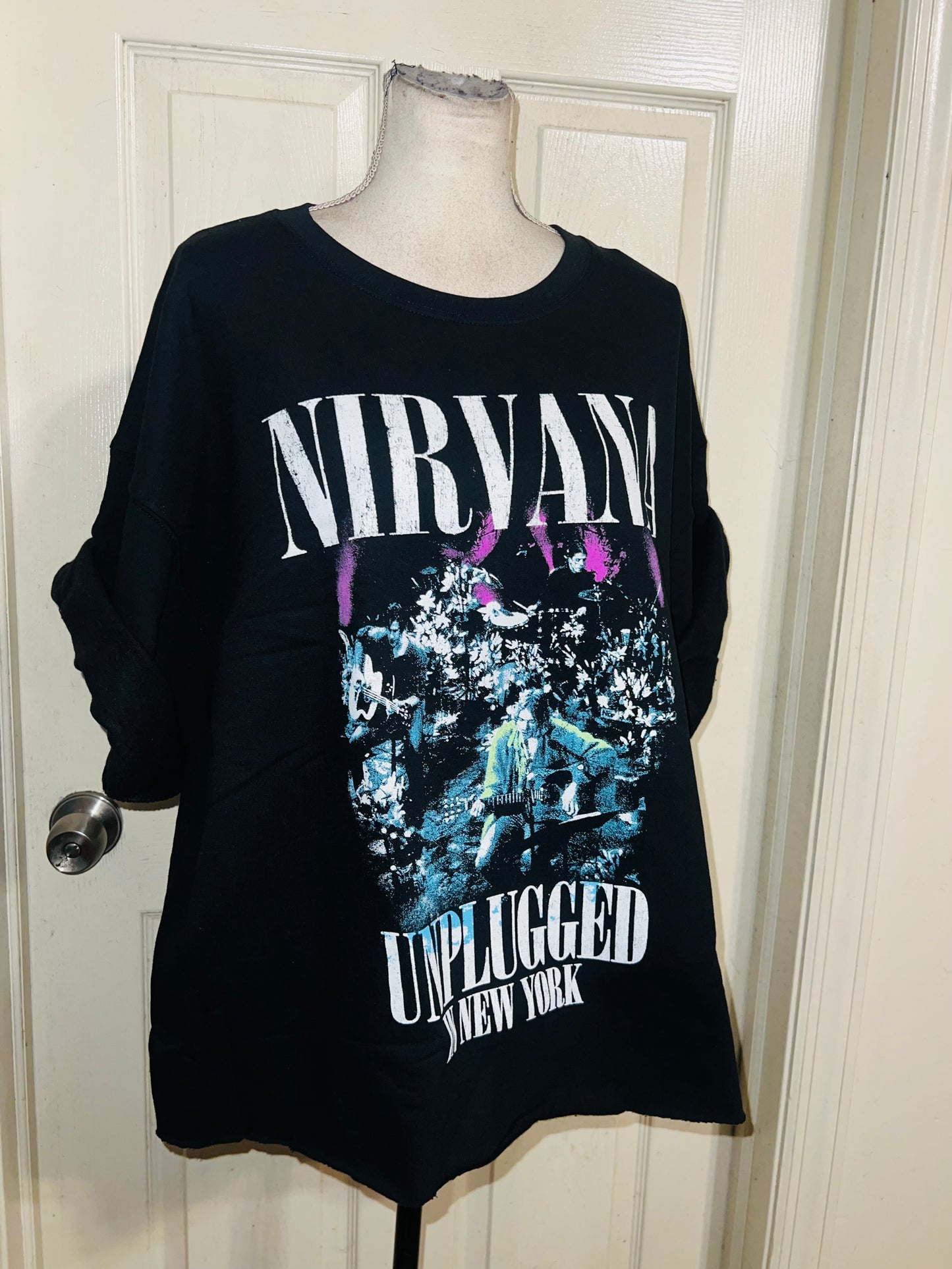 Nirvana Oversized Distressed Sweatshirt Tee