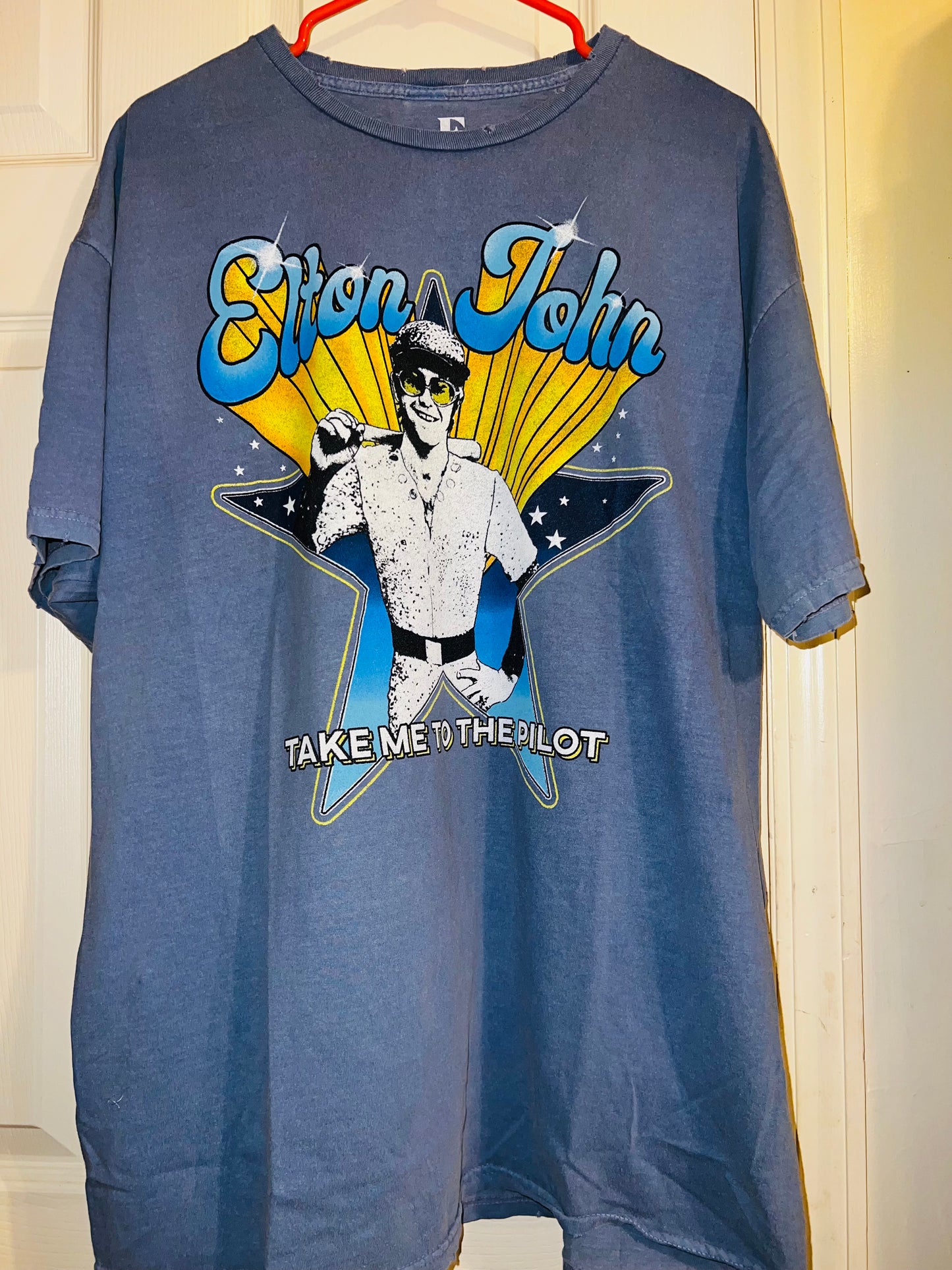 Elton John Oversized Distressed Tee