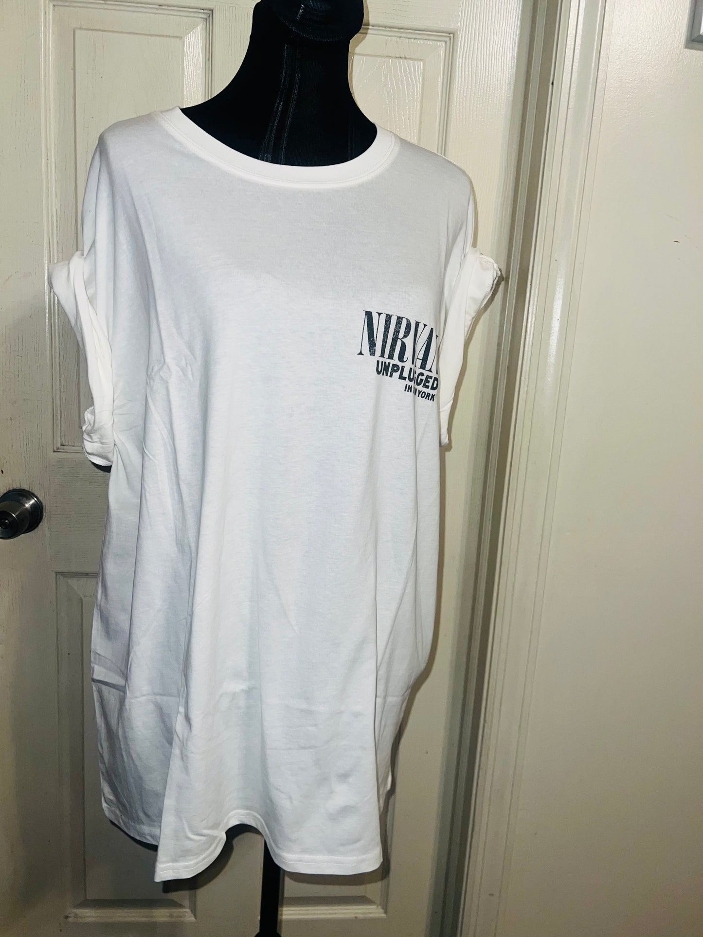 Nirvana Double Sided Oversized Distressed Tee