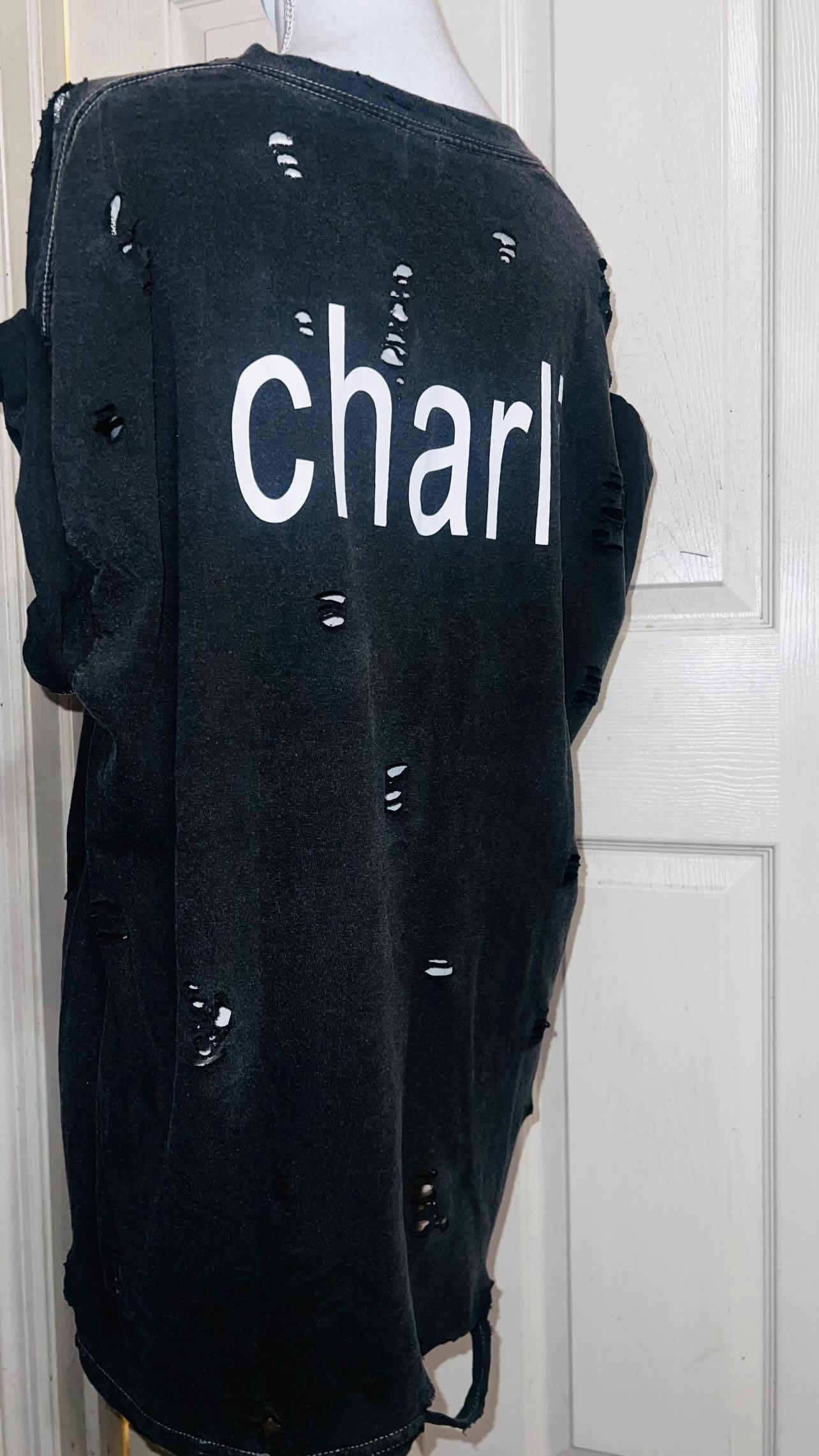 Charli XCX brat Double Sided Oversized Distressed Tee