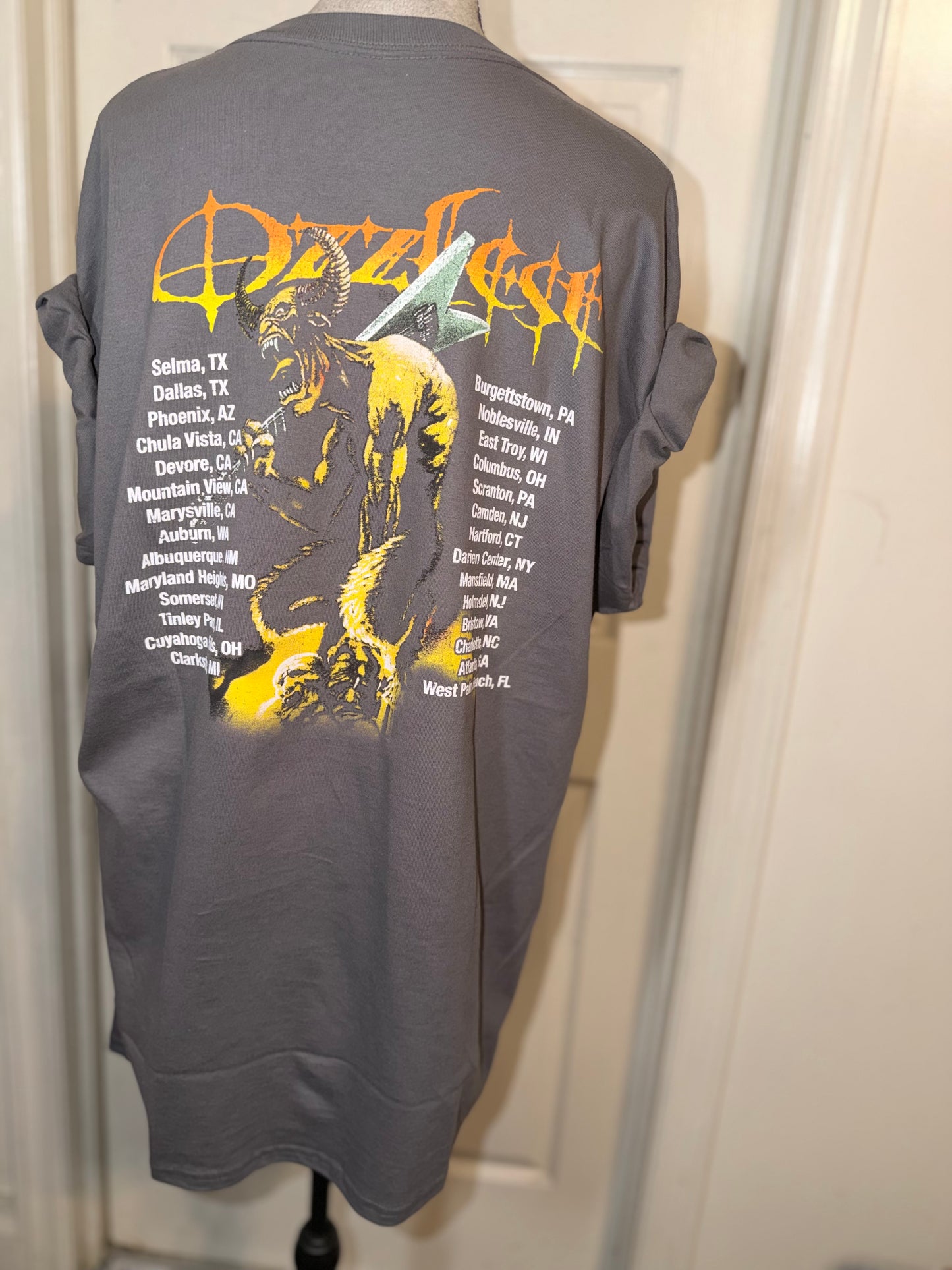 Ozzy Osbourne Ozzfest Double Sided Oversized Distressed Tee