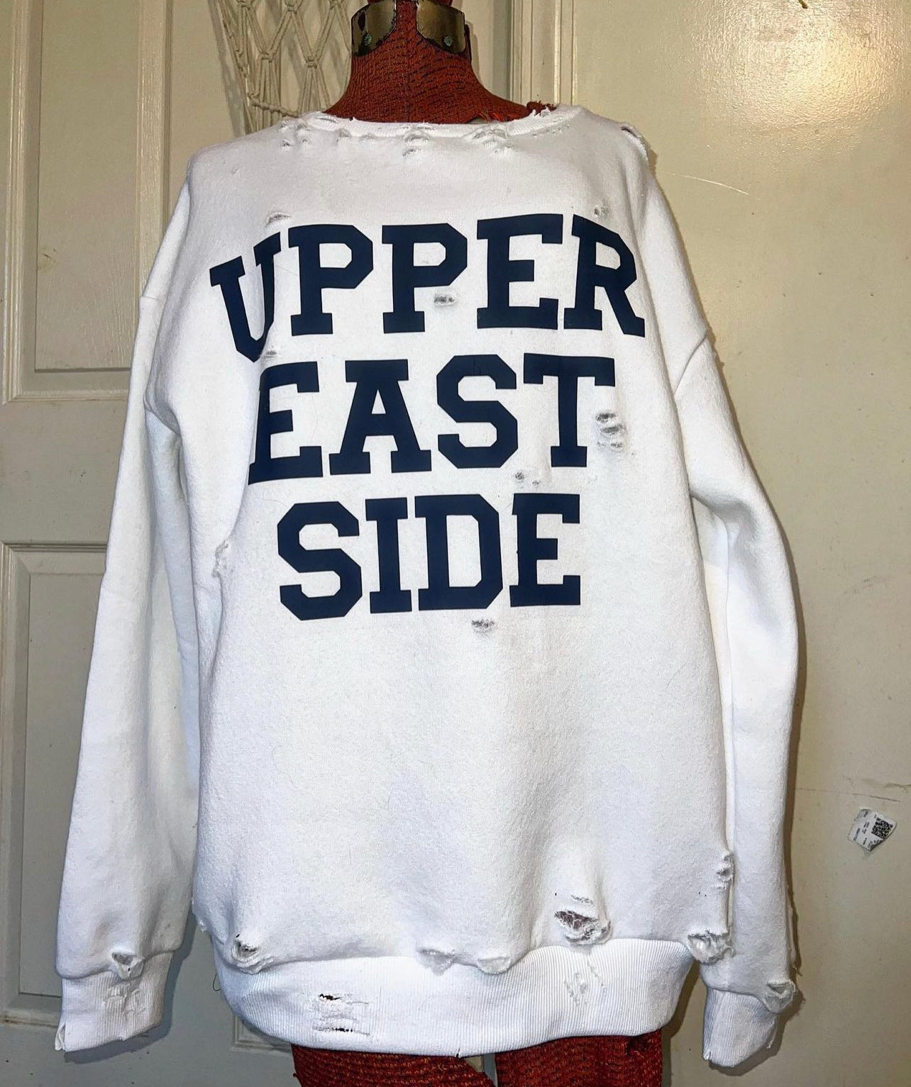 Upper East Side Oversized Distressed Sweatshirt