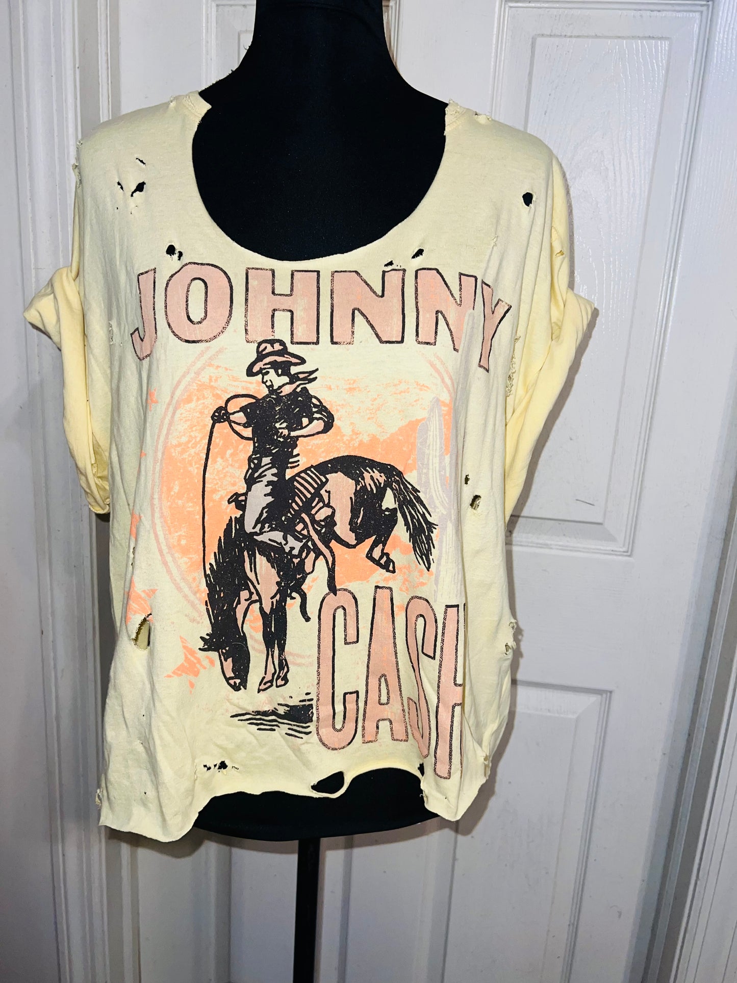 Johnny Cash Oversized Distressed Tee (As Is)