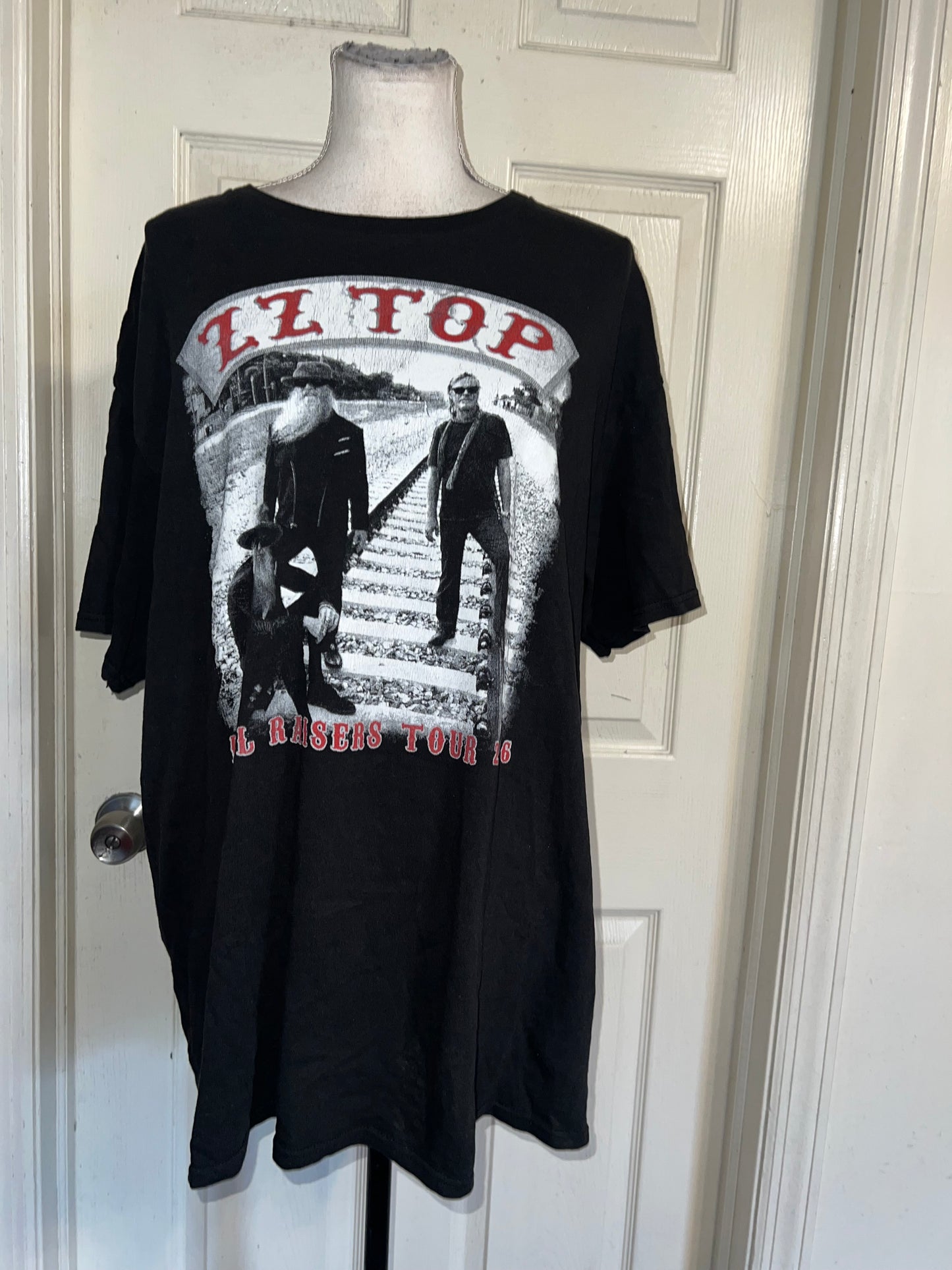 ZZ Top Double Sided Oversized Distressed Tee