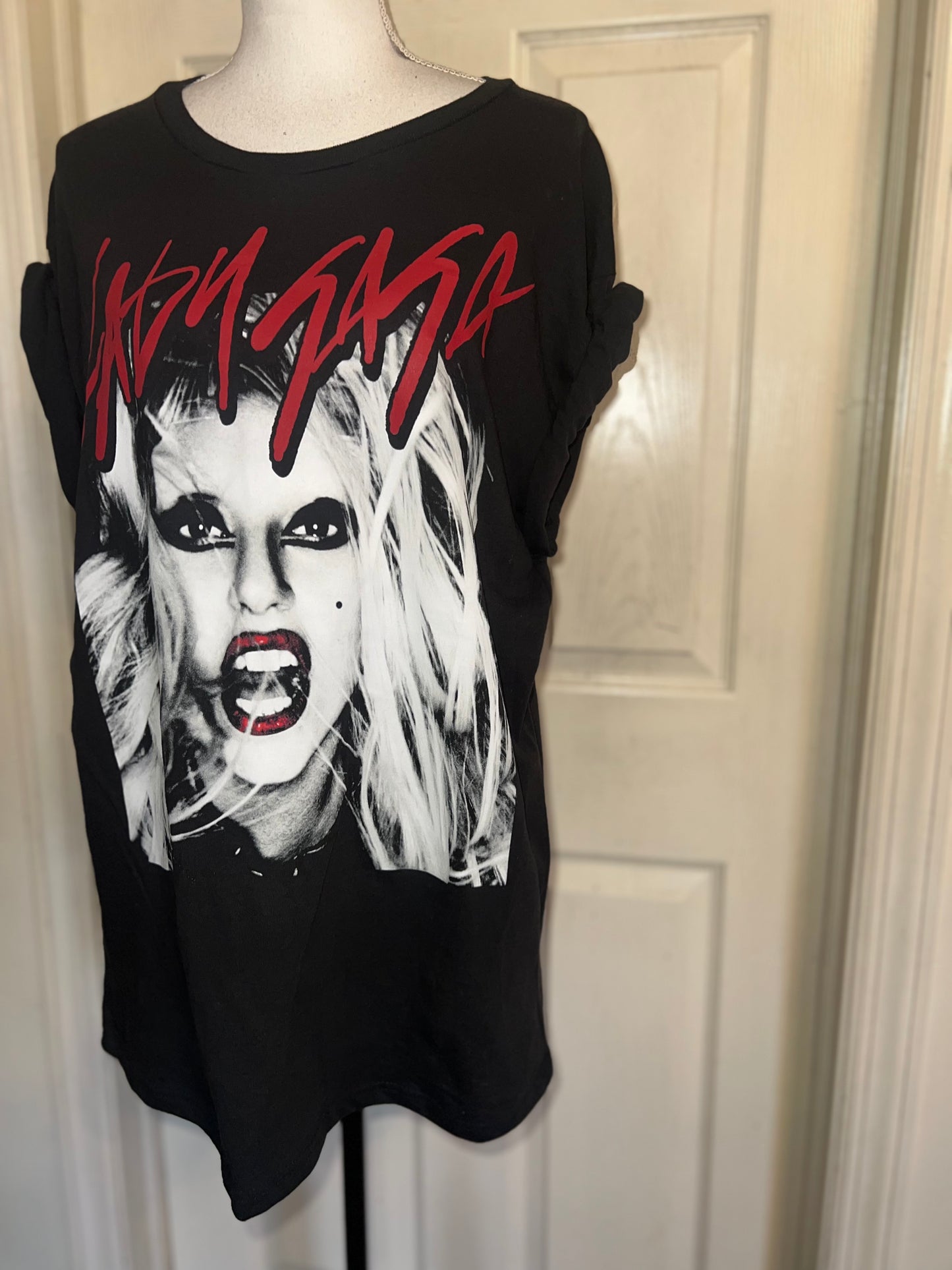 Lady Gaga Oversized Distressed Tee