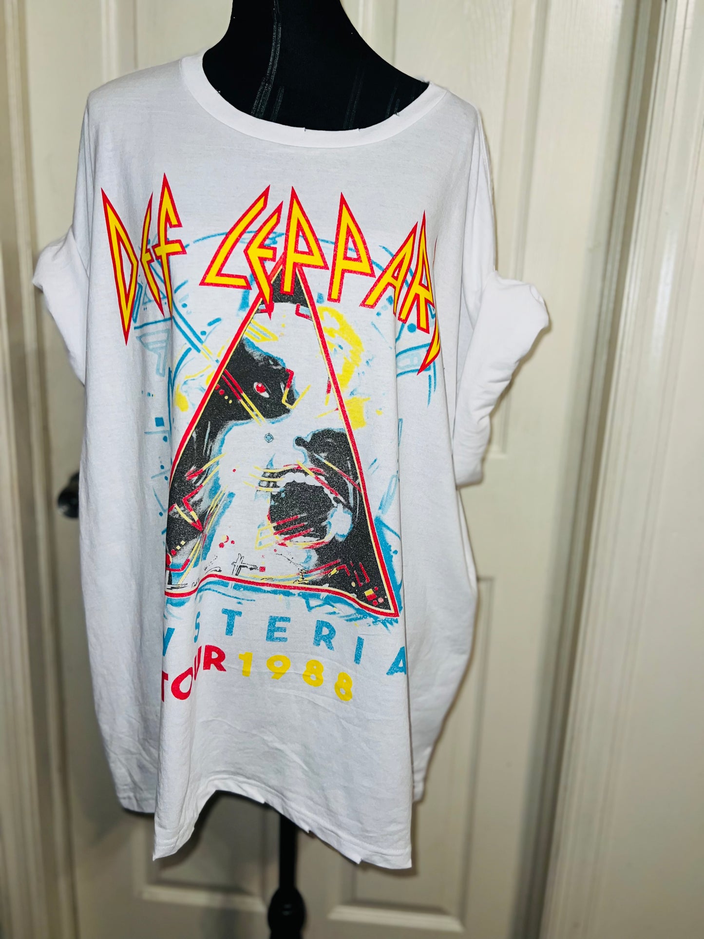 Def Leppard Double Sided Oversized Distressed Tee