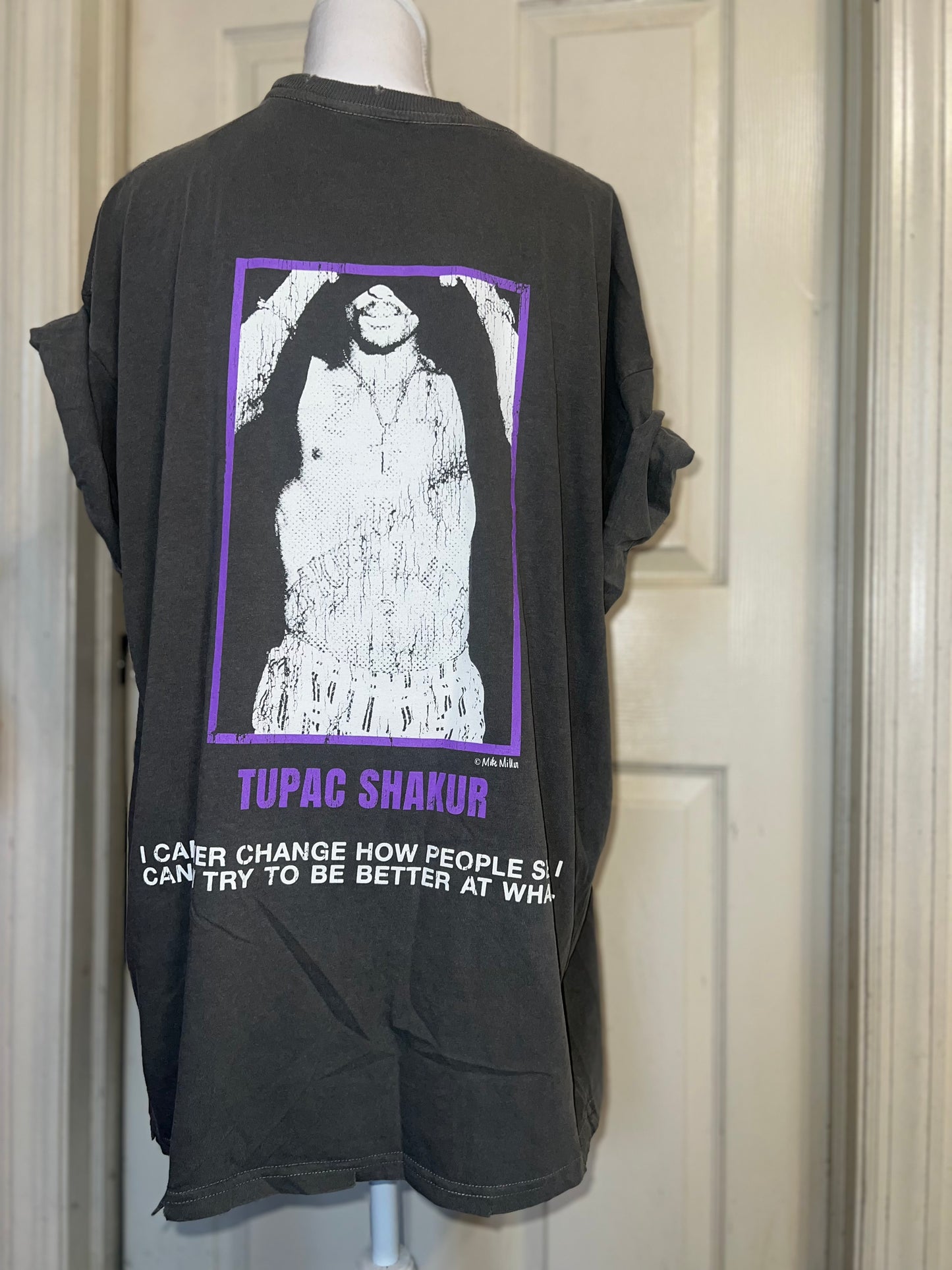 Tupac Shakur Double Sided Oversized Distressed Tee