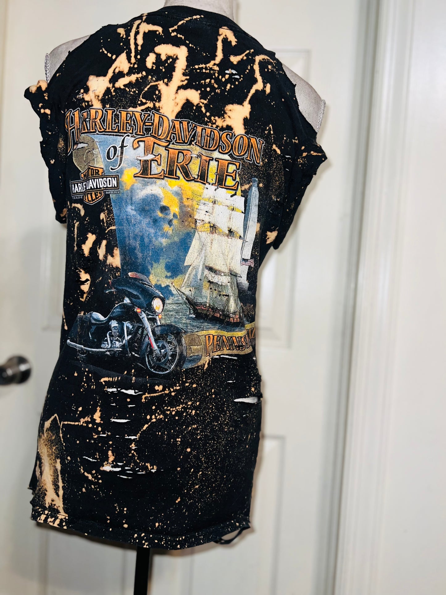 Harley Davidson Bleached Double Sided Distressed Tee