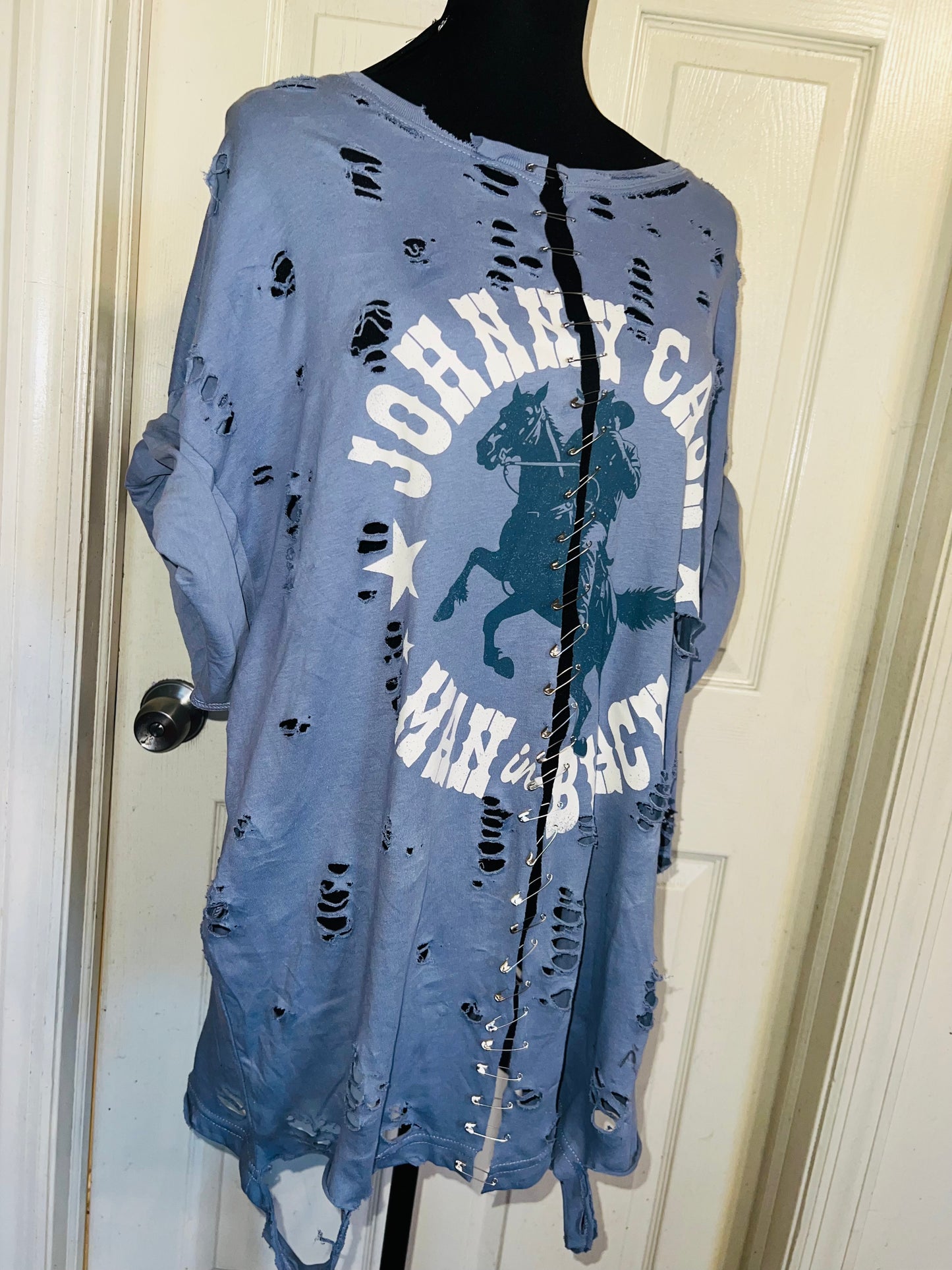Johnny Cash Split Oversized Distressed Tee
