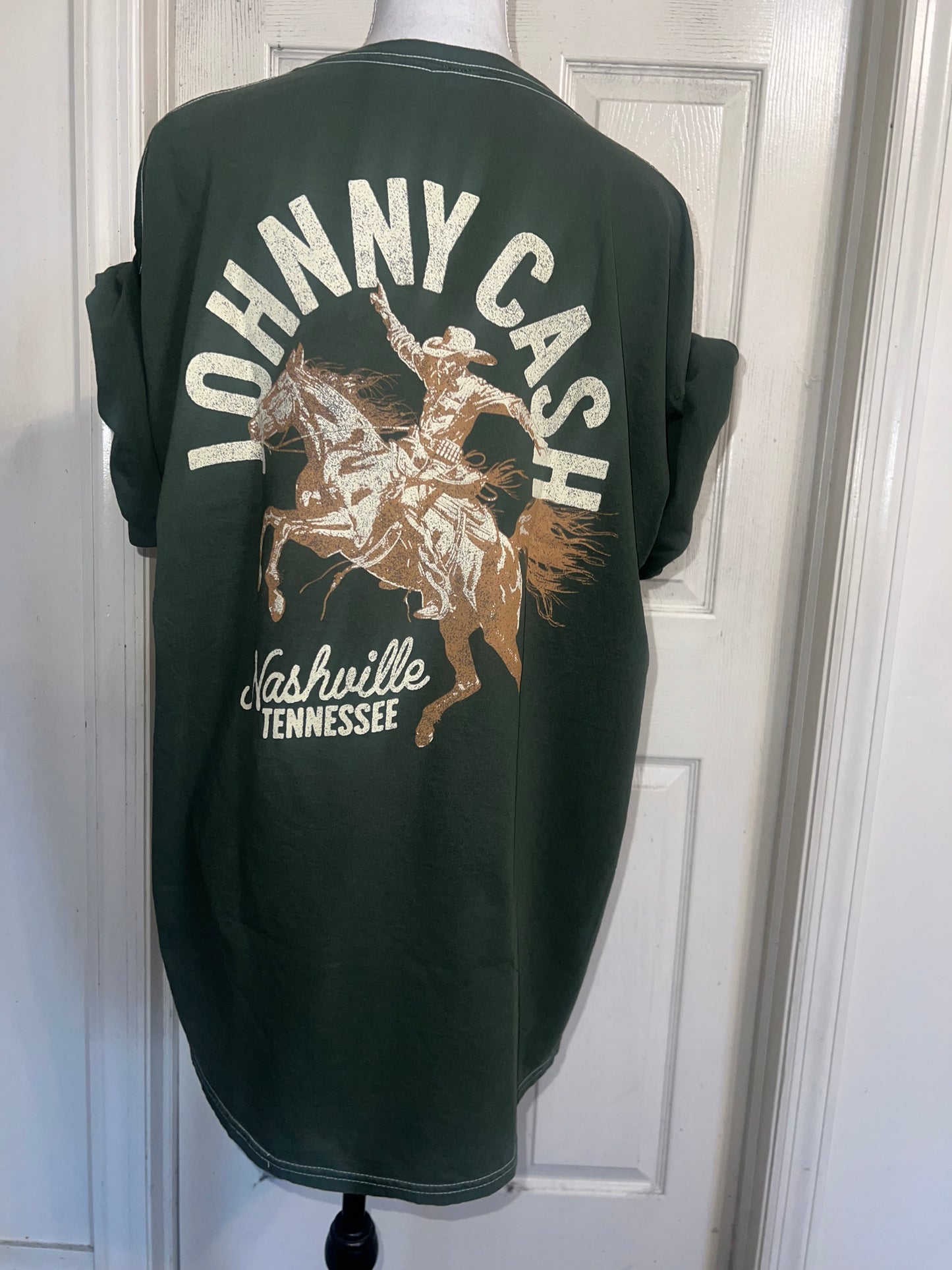 Johnny Cash Double Sided Oversized Diatressed Tee