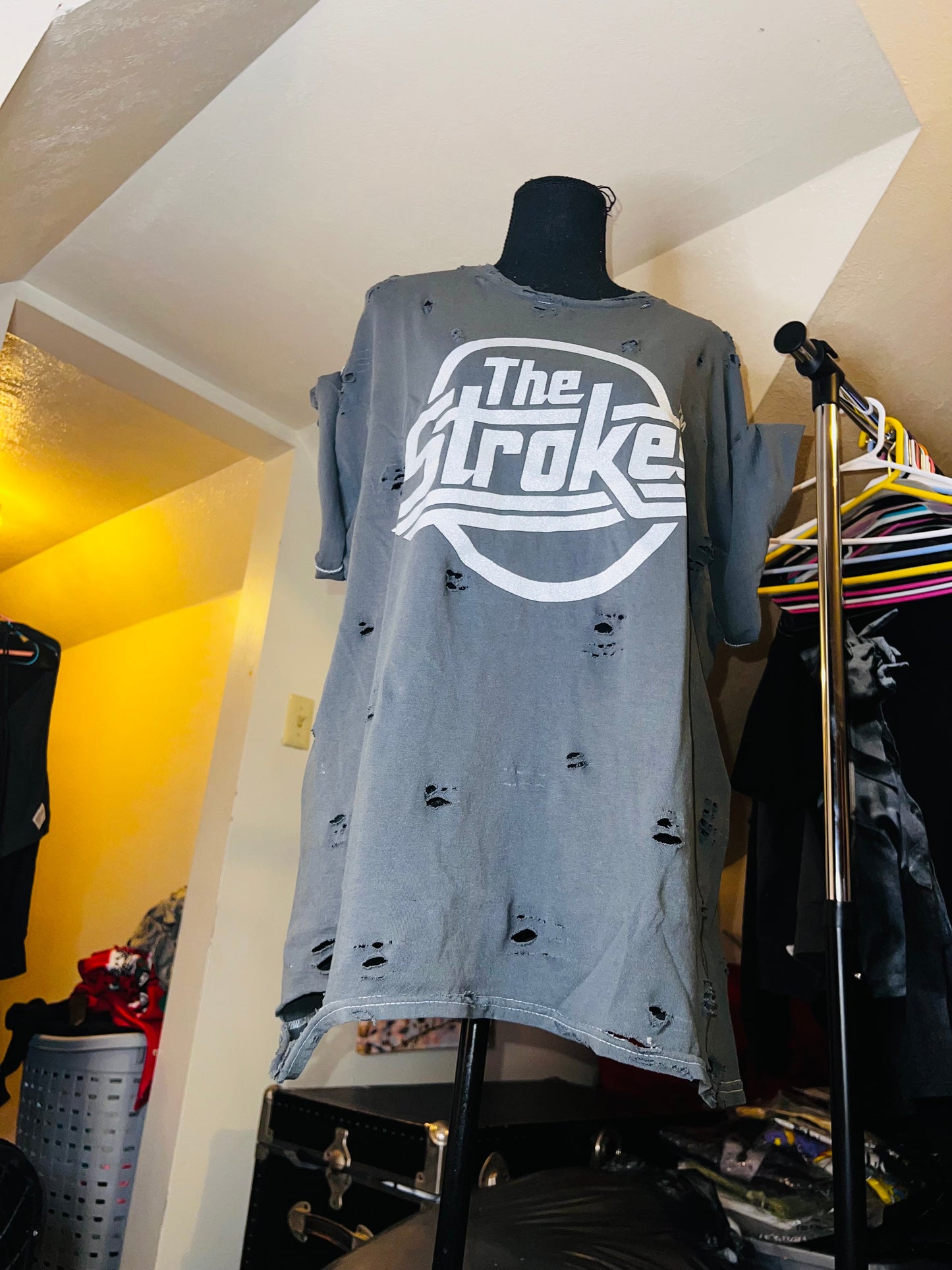 The Strokes Oversized Distressed Tee