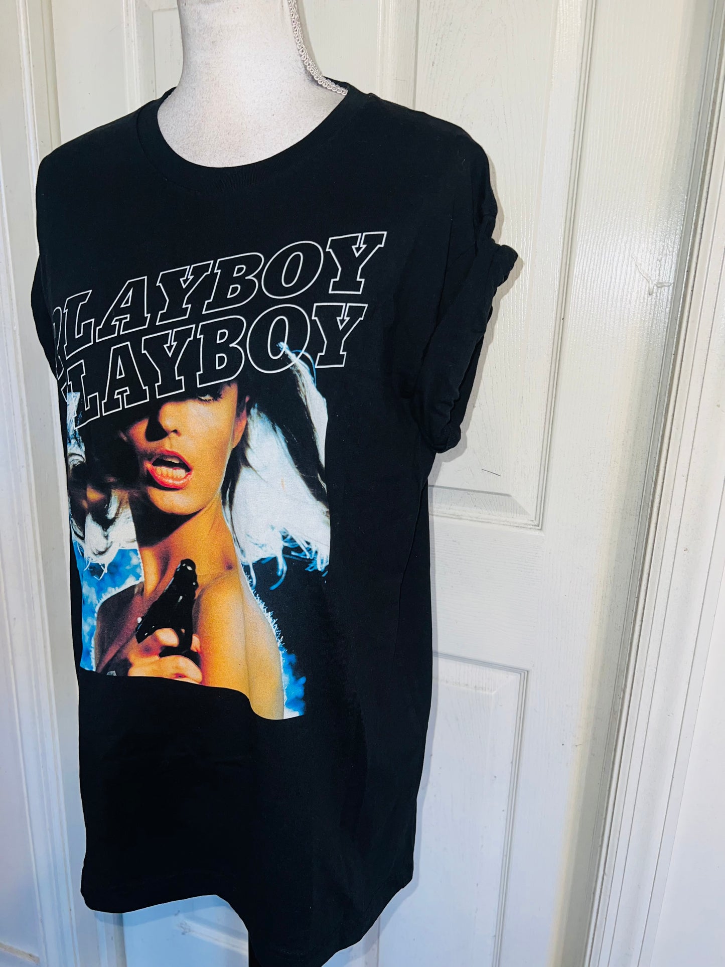 Playboy Oversized Distressed Tee