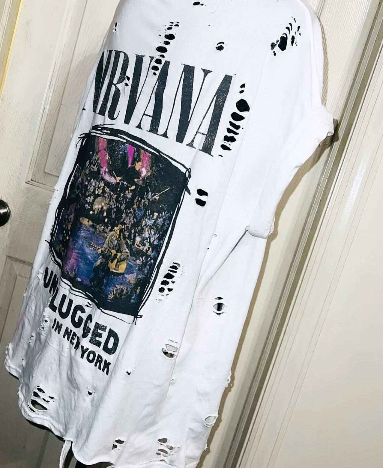 Nirvana Double Sided Oversized Distressed Tee