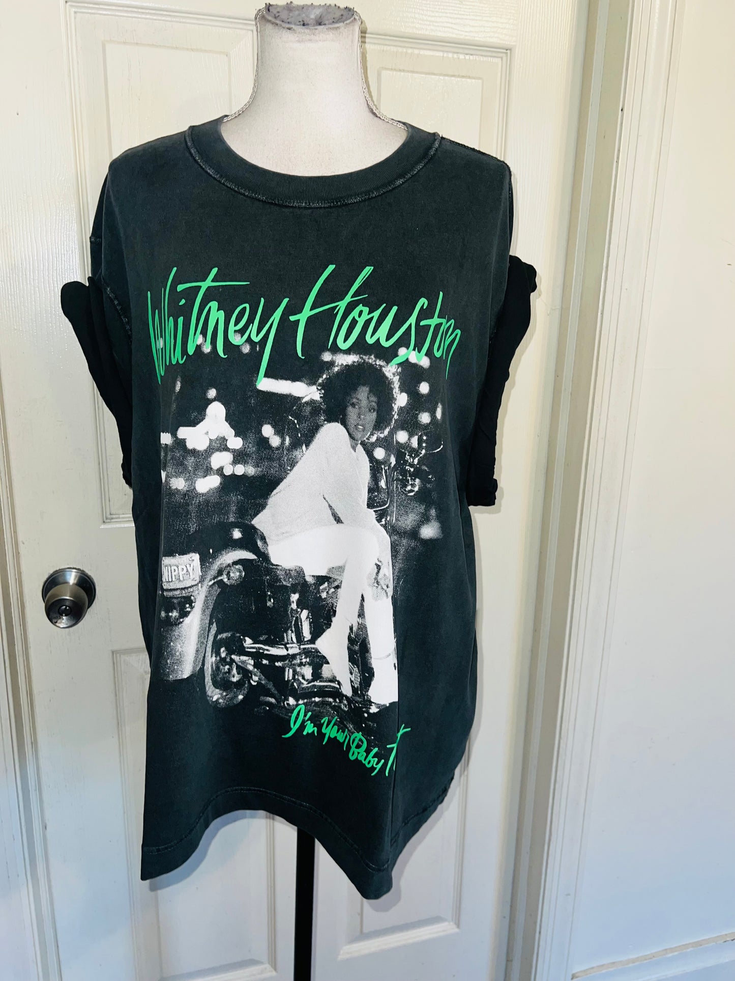 Whitney Houston Double Sided Oversized Distressed Tee