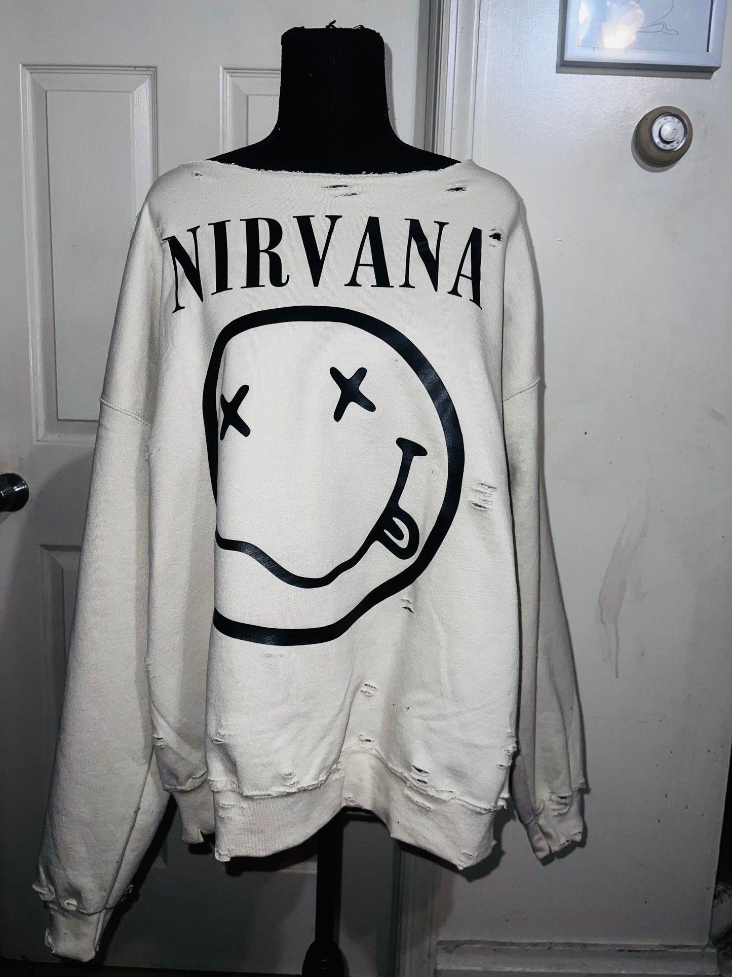 Nirvana Oversized Distressed Sweatshirt