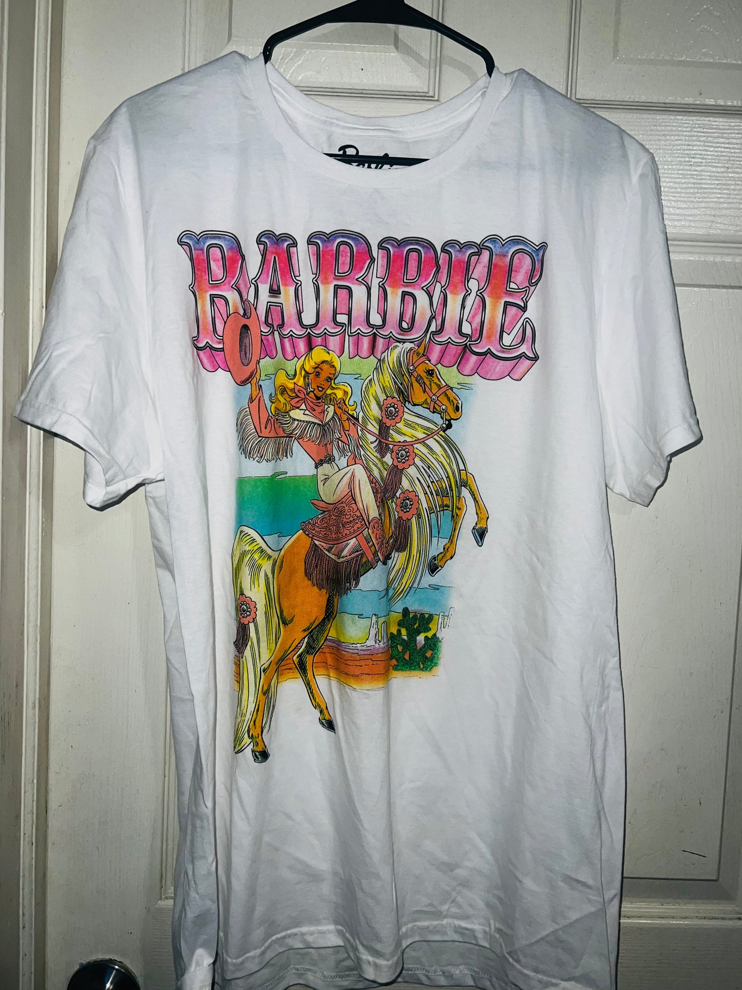 Barbie Cowgirl Oversized Distressed Tee