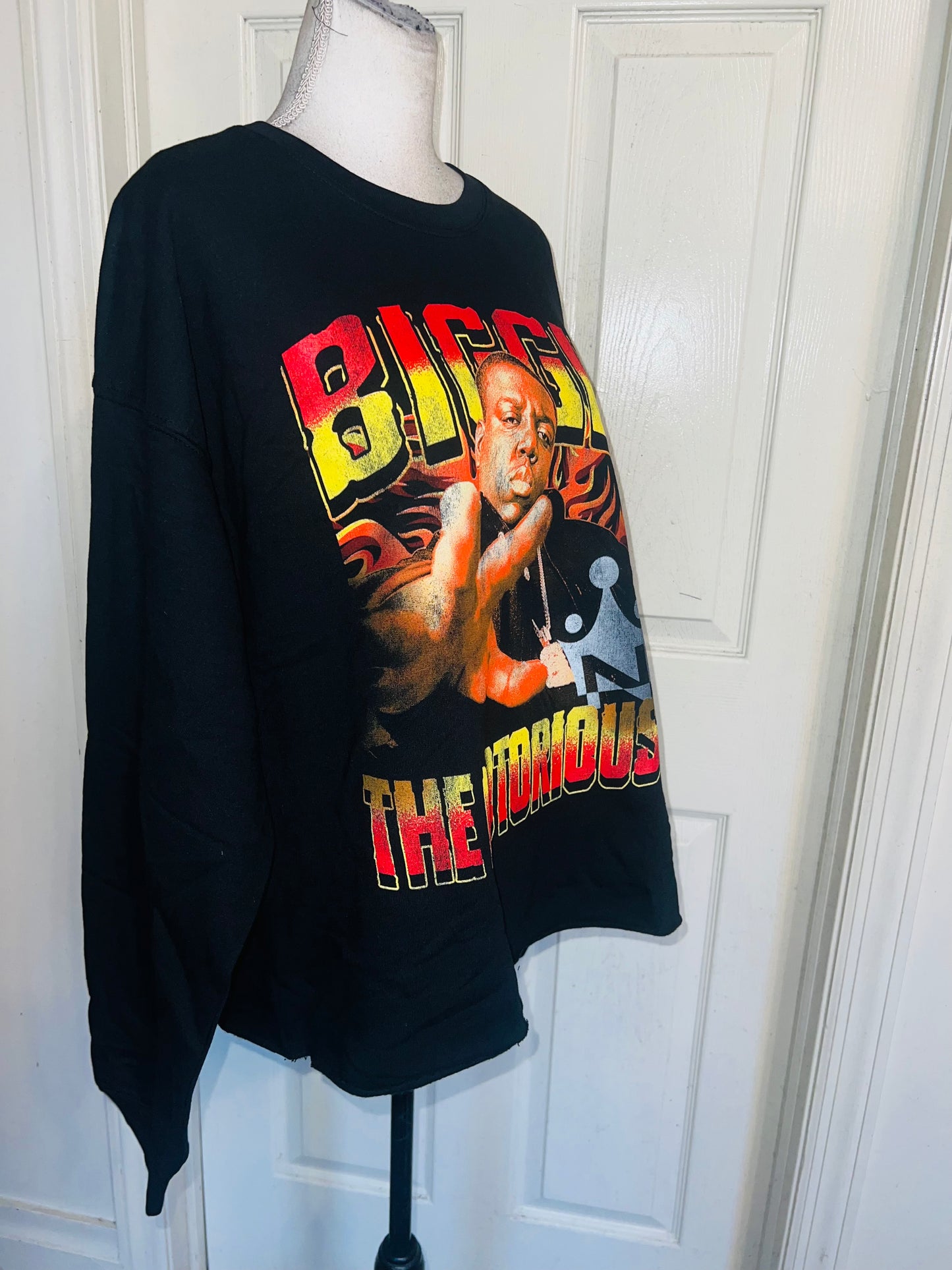Biggie Smalls Oversized Distressed Sweatshirt
