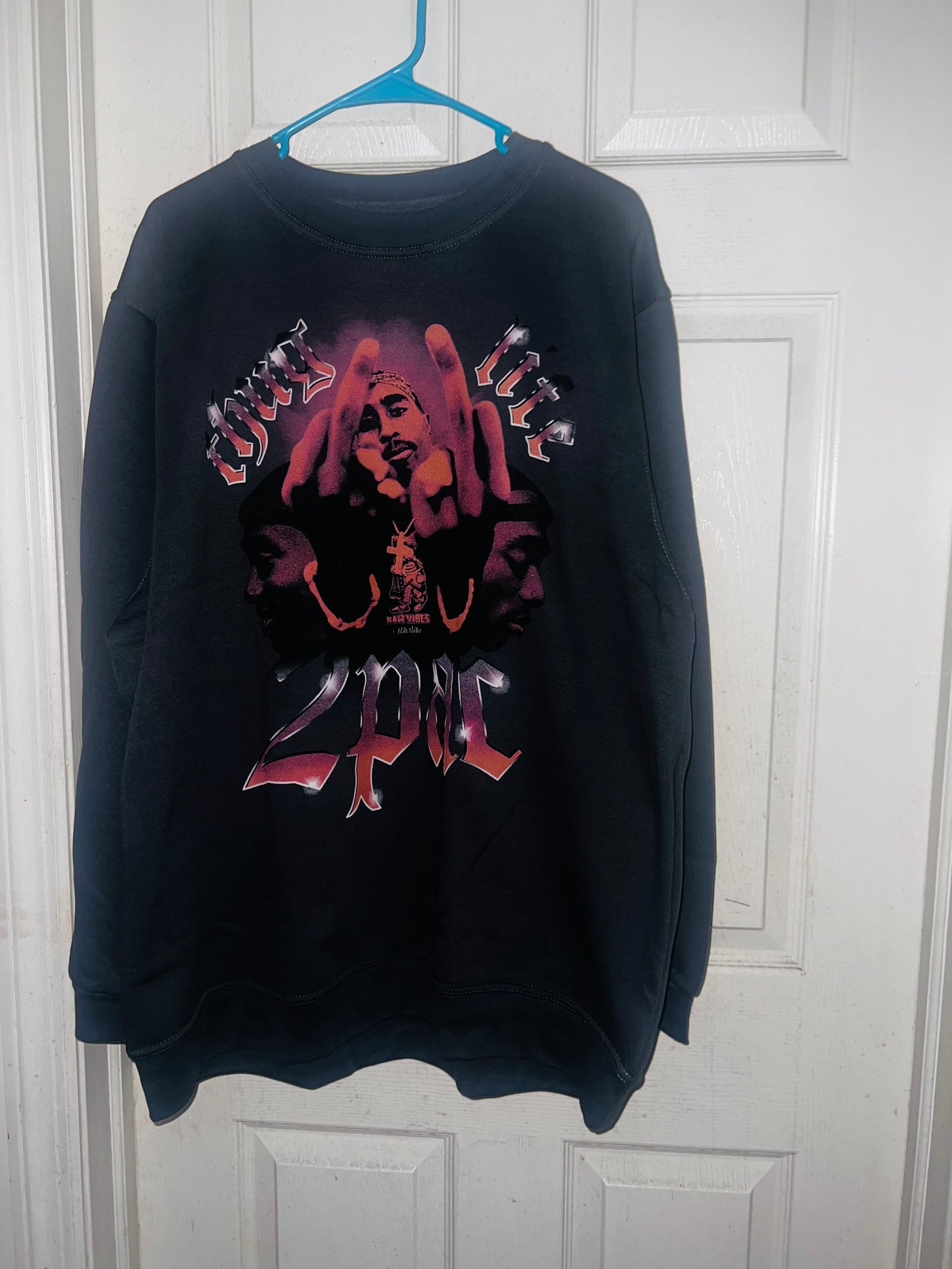 Tupac Oversized Distressed Sweatshirt