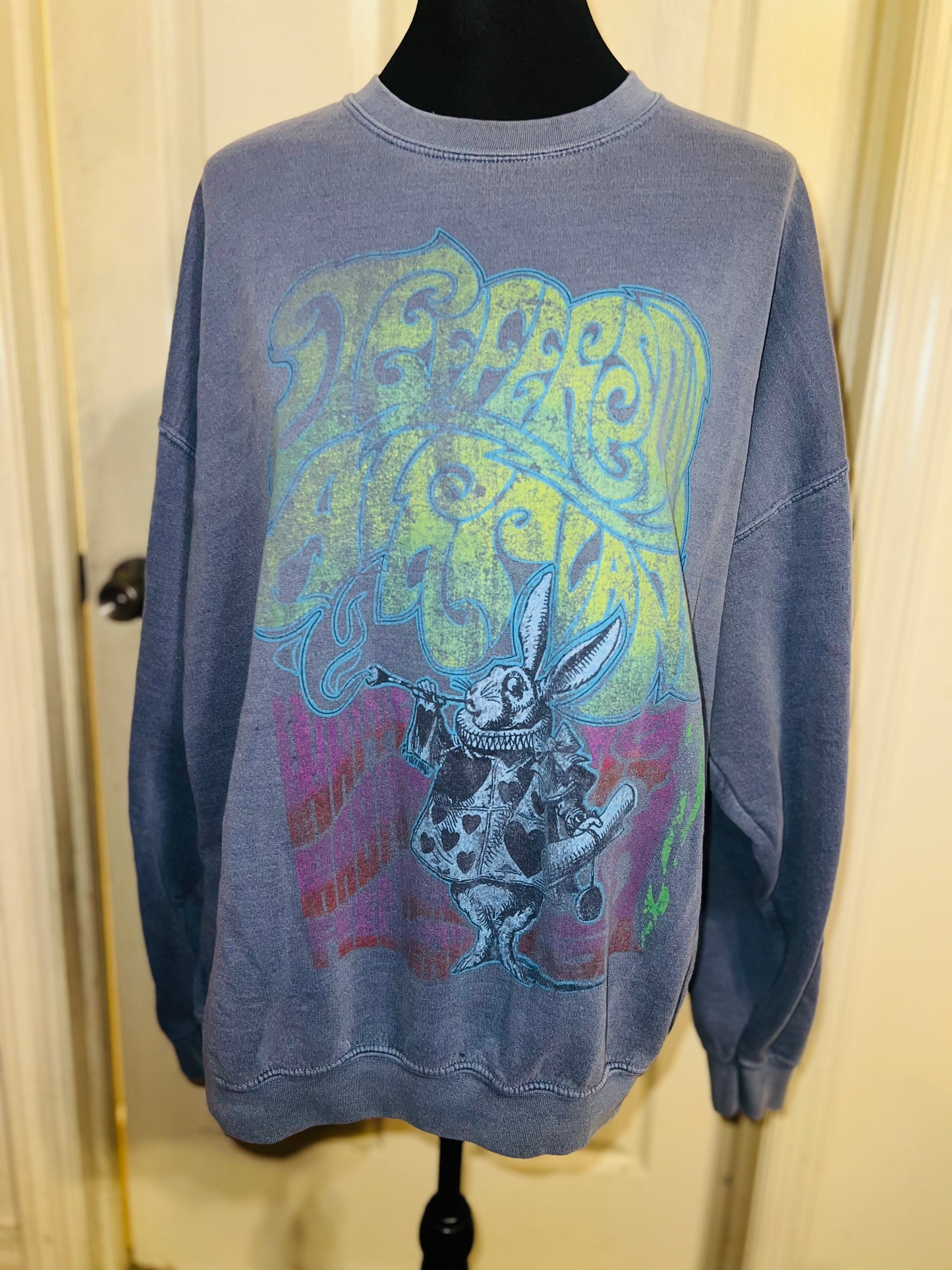 Jefferson Airplane Oversized Distressed Sweatshirt