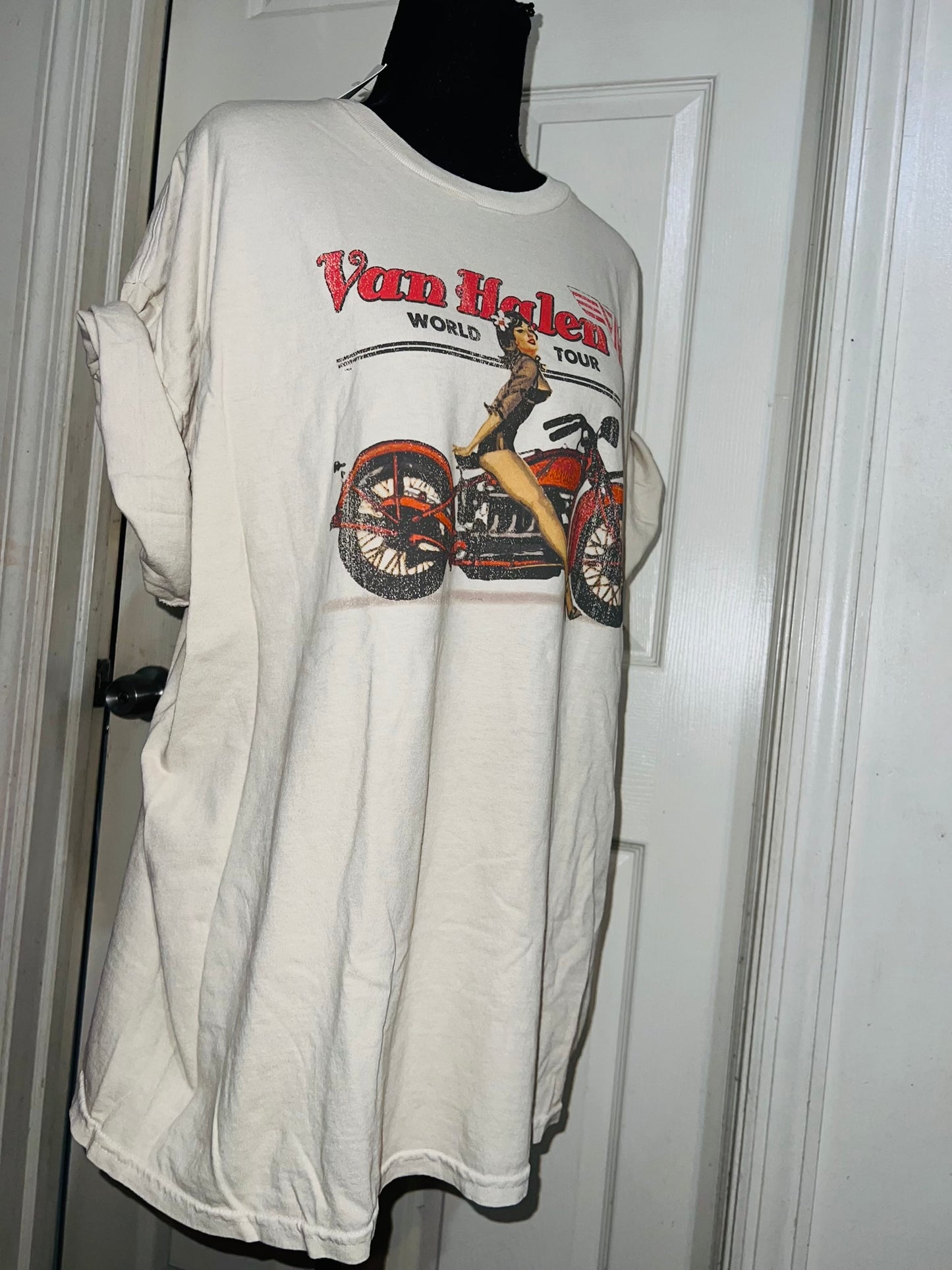 Van Halen Motorcycle Pin Up Oversized Tee