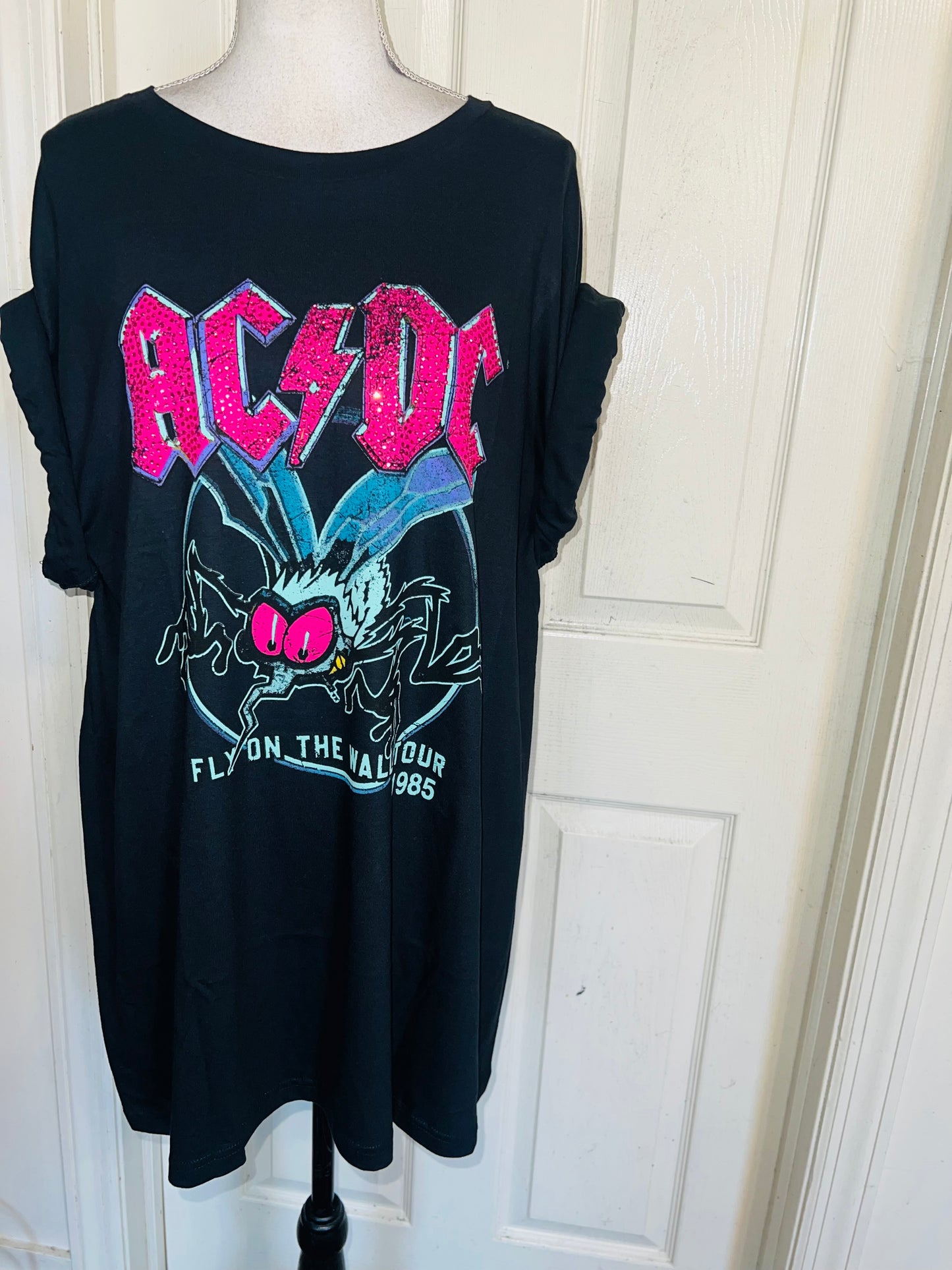 AC/DC Oversized Distressed Tee