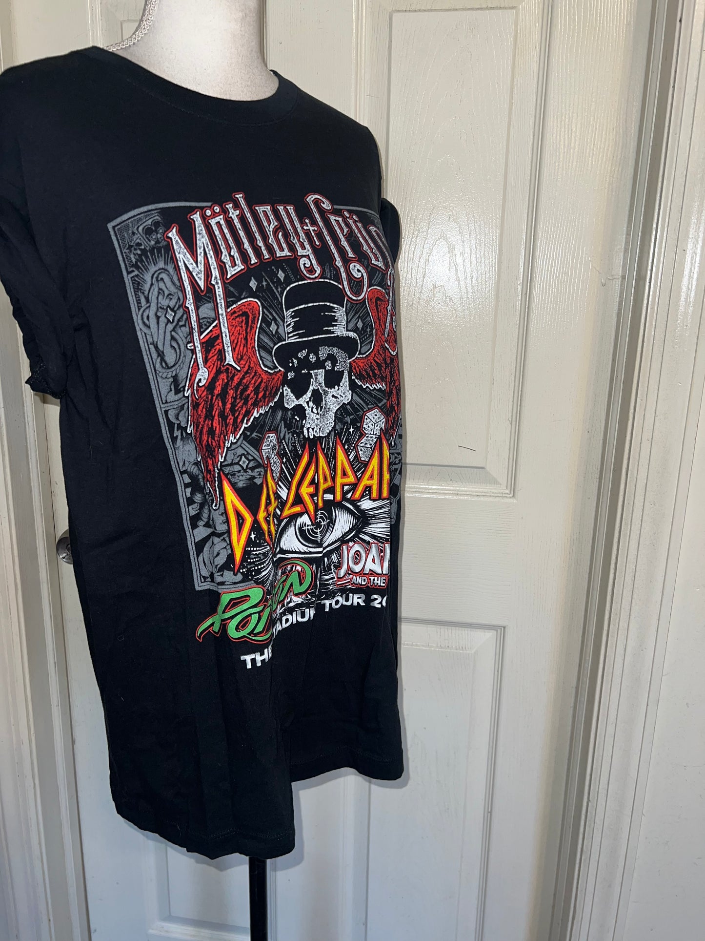 Motley Crue, Def Leppard, Poison, and Joan Jett Double Sided Oversized Tee
