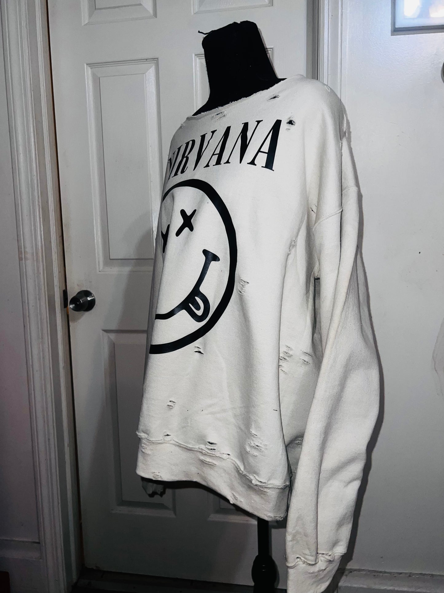 Nirvana Oversized Distressed Sweatshirt