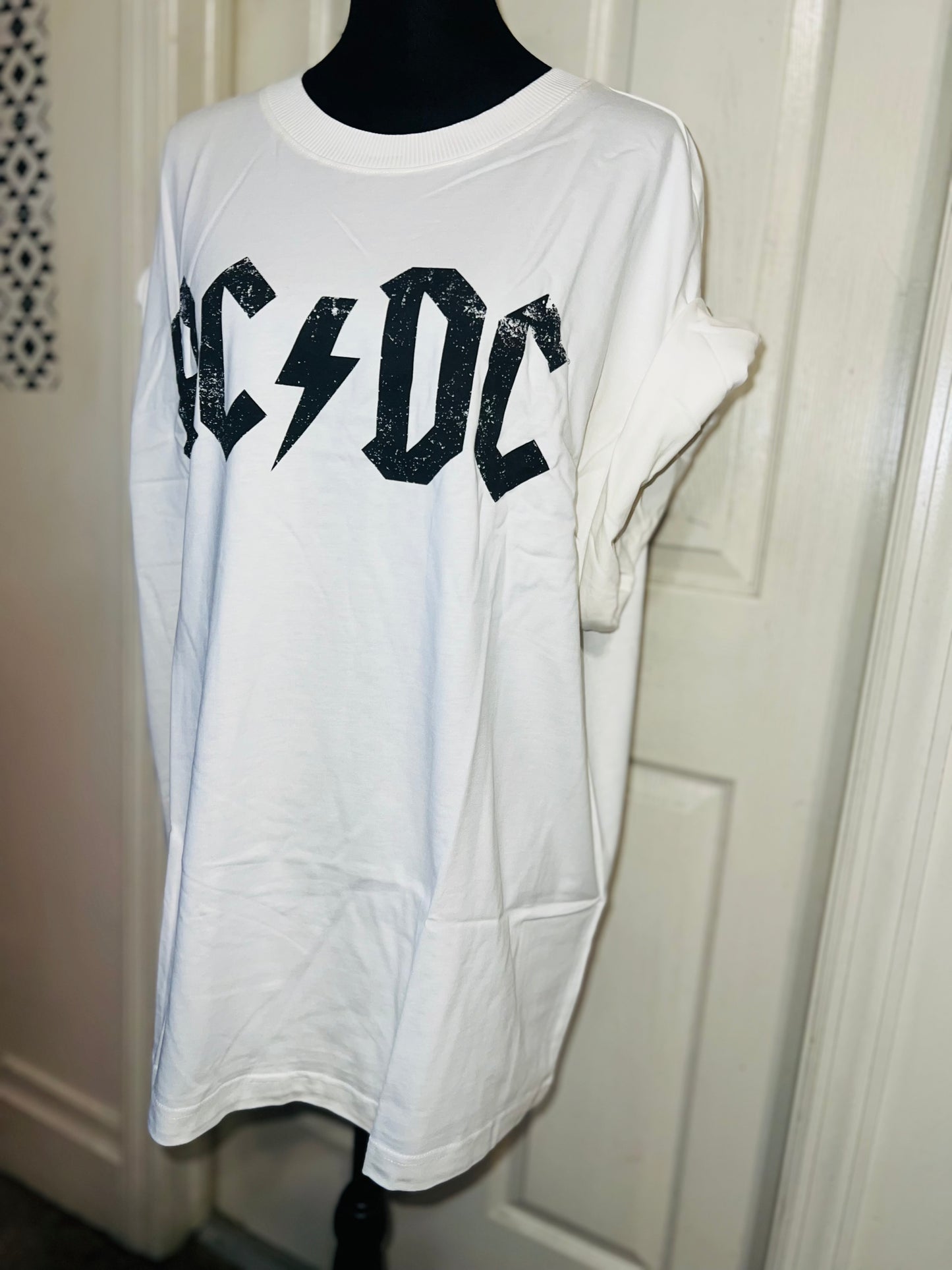 AC/DC Oversized Distressed Tee