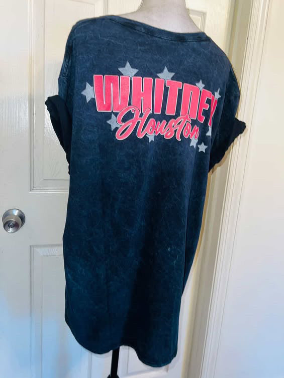 Whitney Houston Double Sided Oversized Distressed Tee