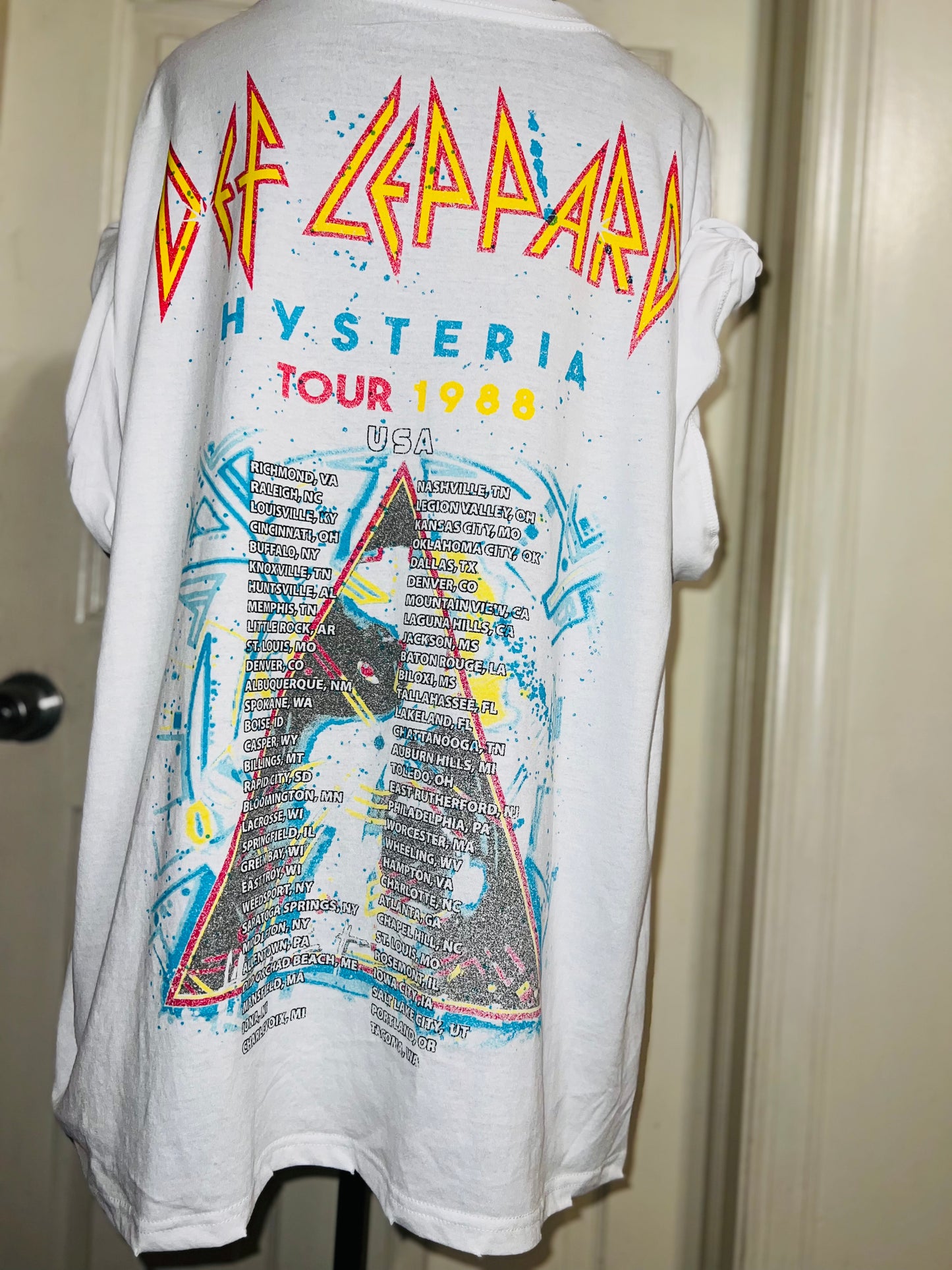 Def Leppard Double Sided Oversized Distressed Tee