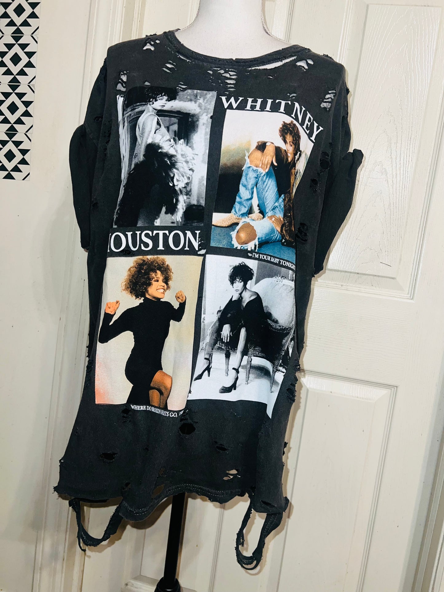 Whitey Houston Oversized Distressed Tee