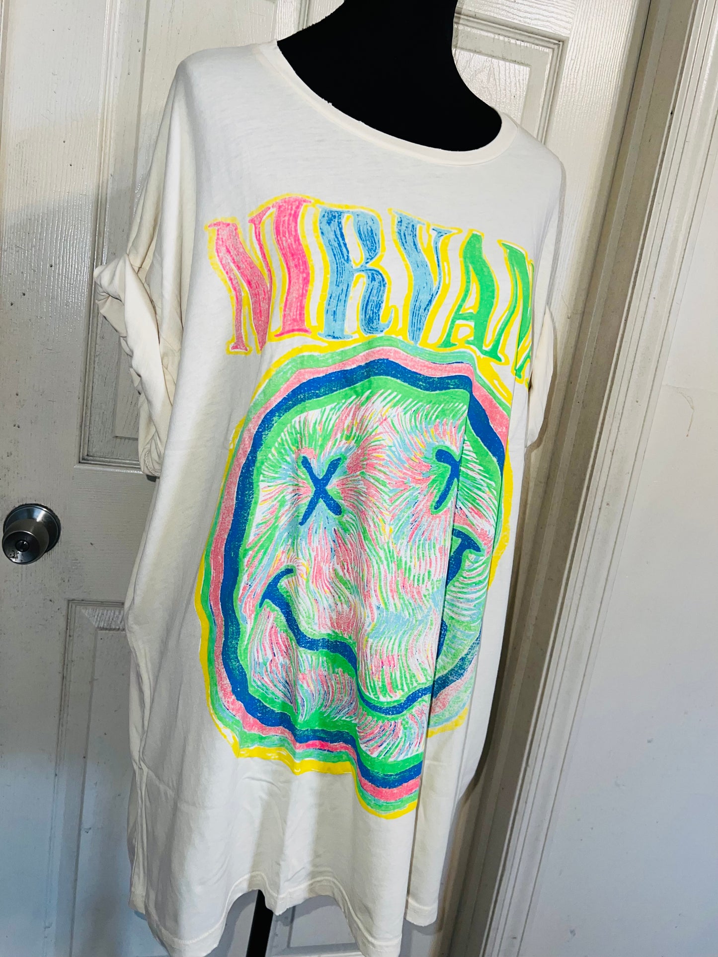 Nirvana Oversized Distressed Tee