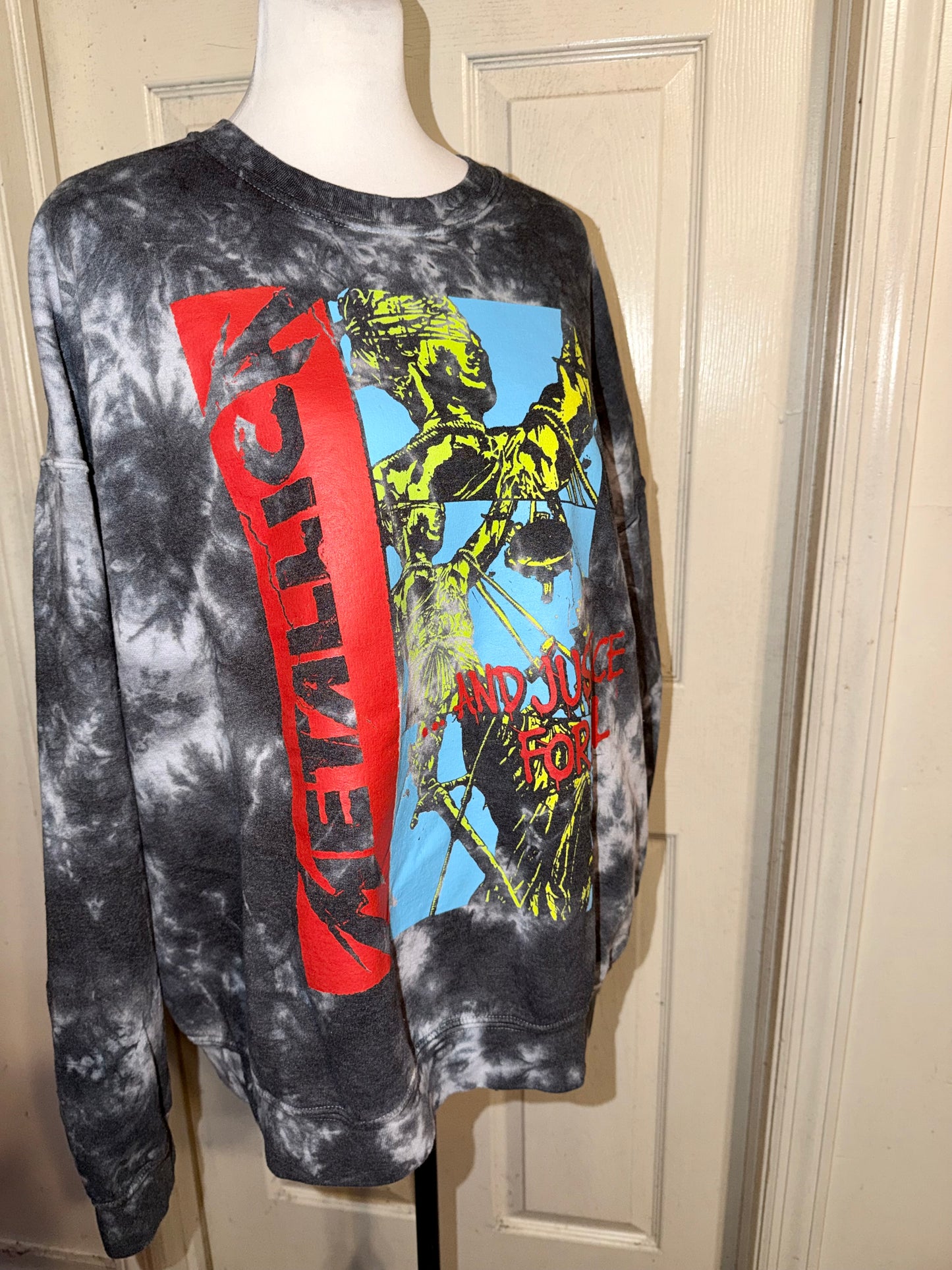 Metallica Double Sided Oversized Distressed Sweatshirt