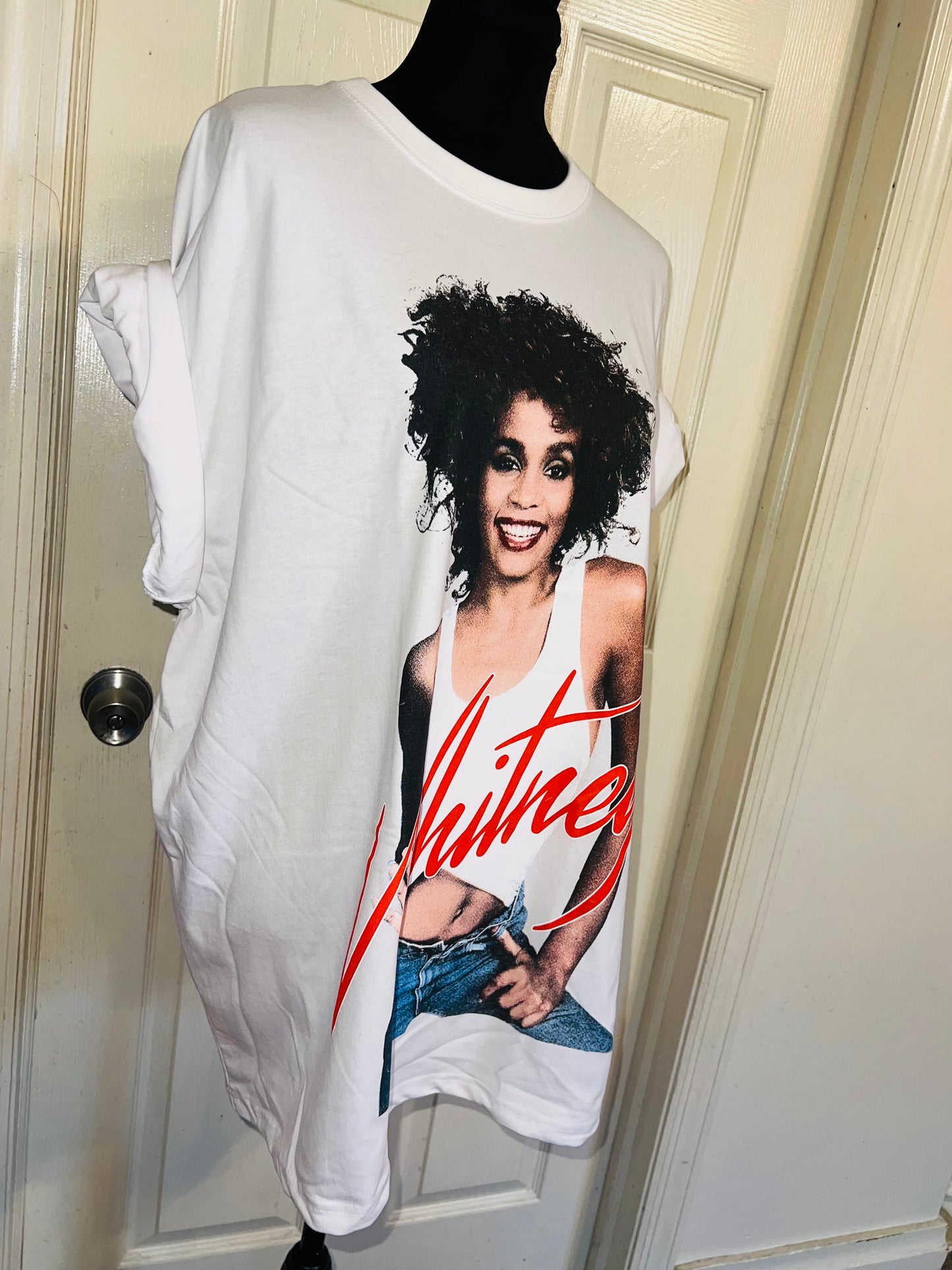 Whitney Houston Oversized Distressed Tee