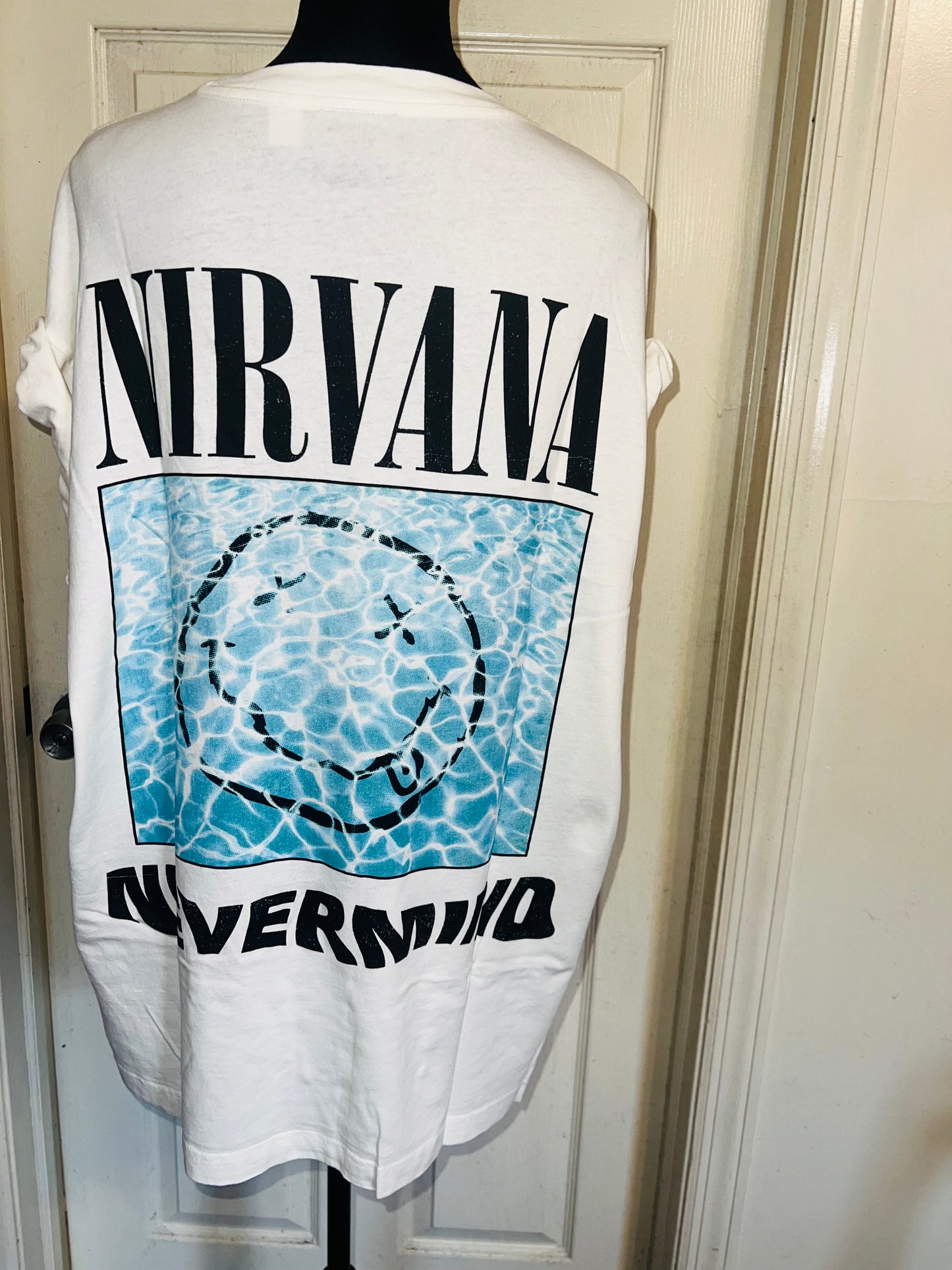 Nirvana Double Sided Oversized Distressed Tee