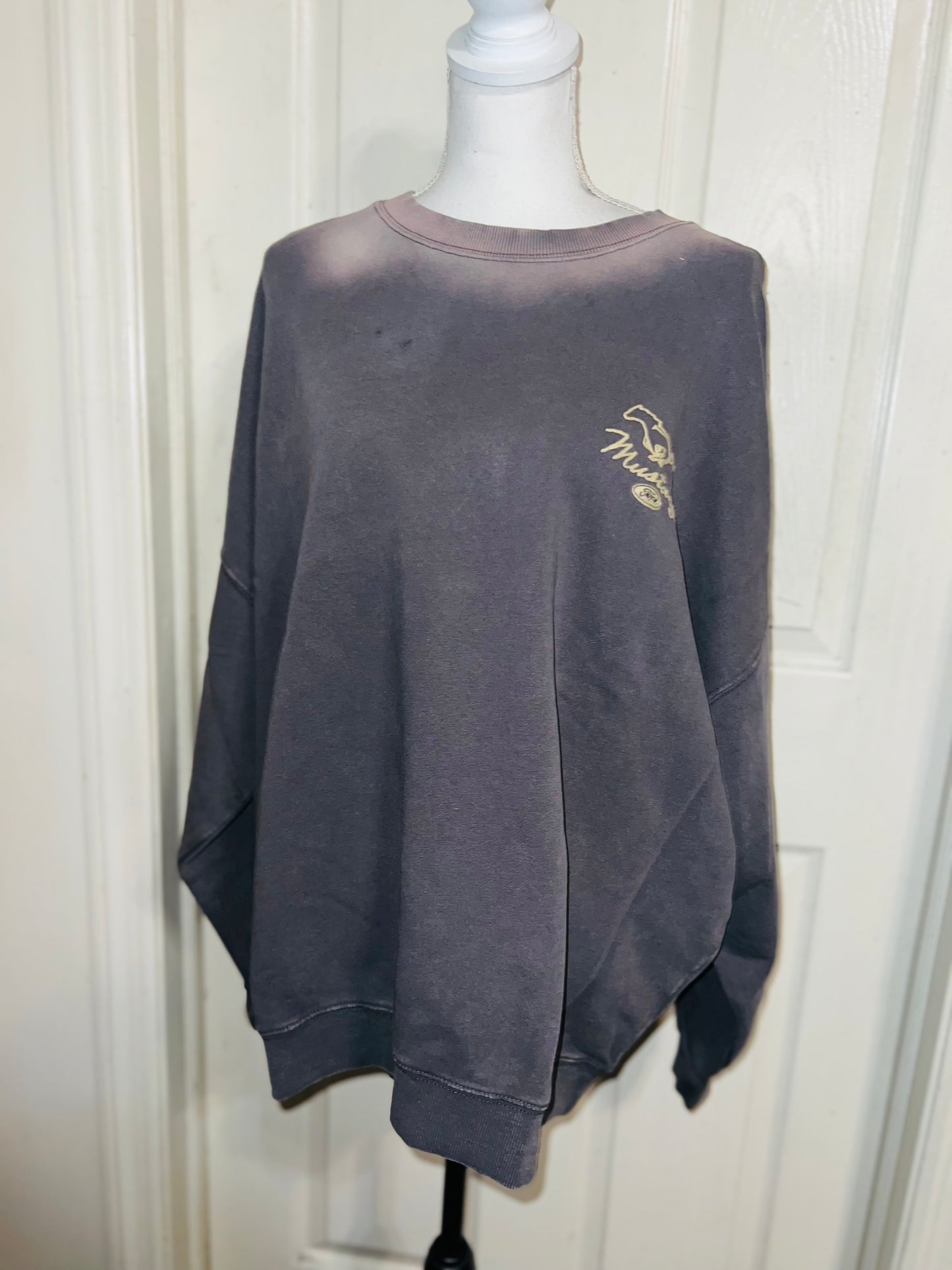 Ford Mustang Double Sided Oversized Distressed Sweatshirt