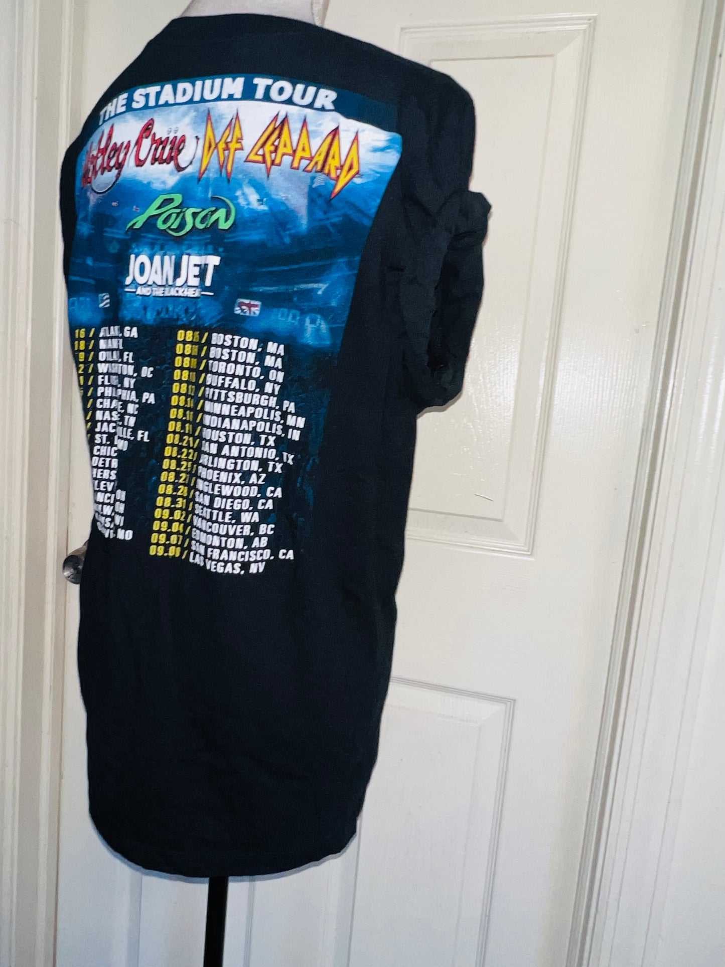 Motley Crue, Def Leppard, Poison, and Joan Jett Double Sided Oversized Tee