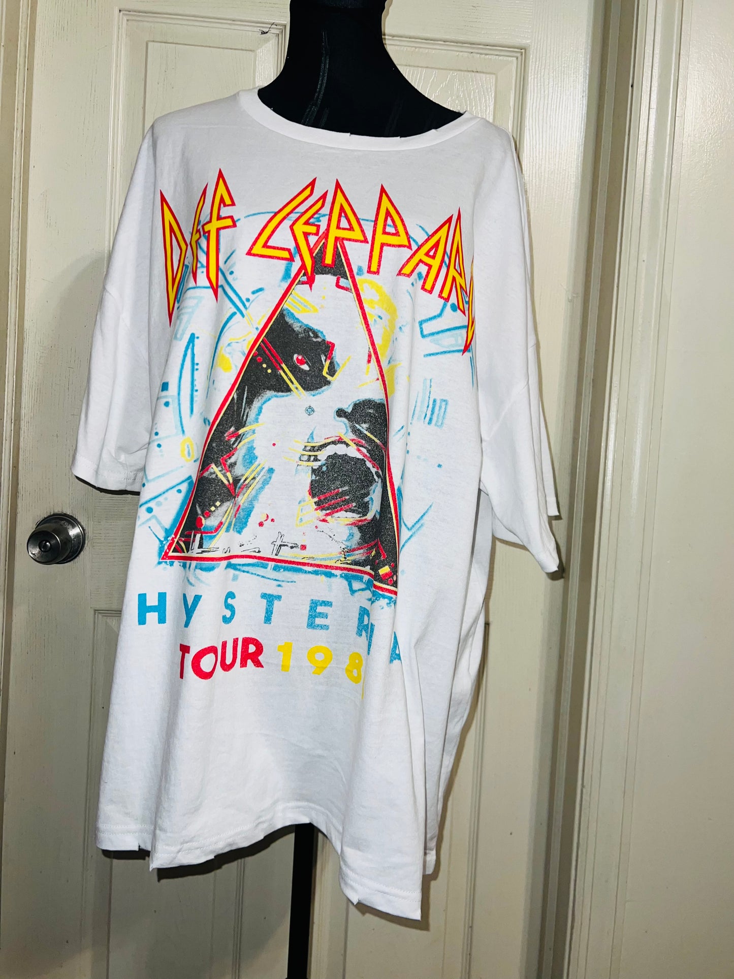 Def Leppard Double Sided Oversized Distressed Tee