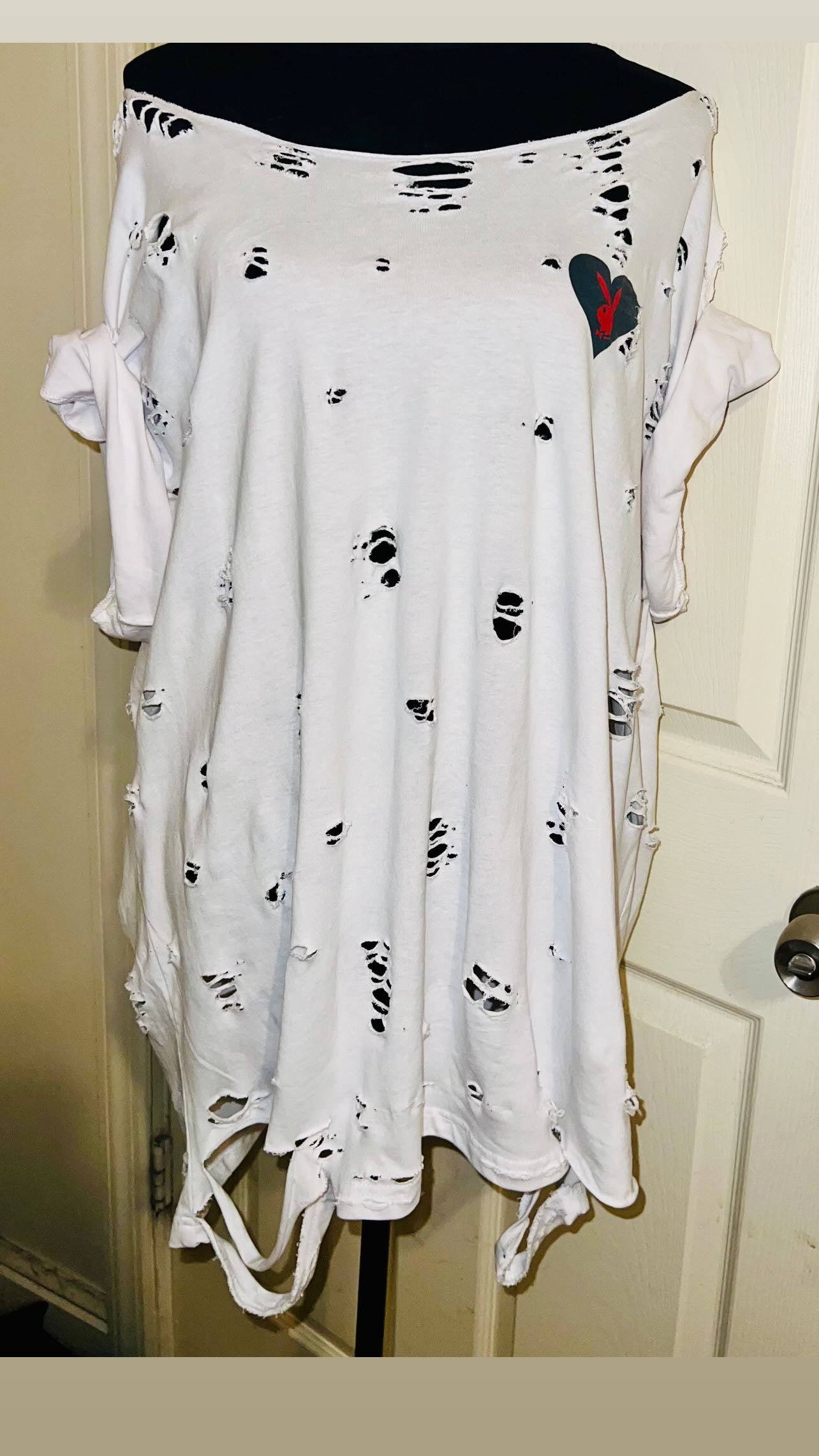 Playboy Double Sided Oversized Distressed Tee