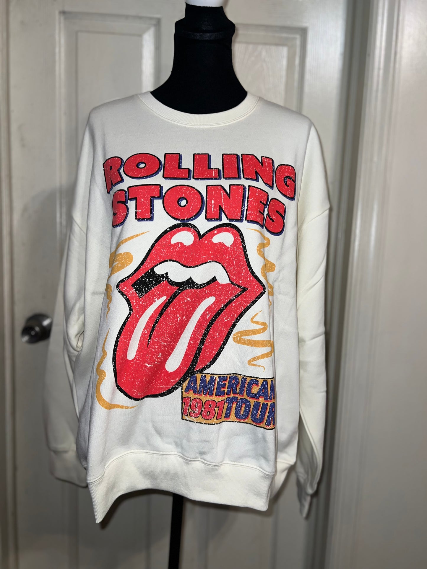The Rolling Stones Oversized Distressed Sweatshirt