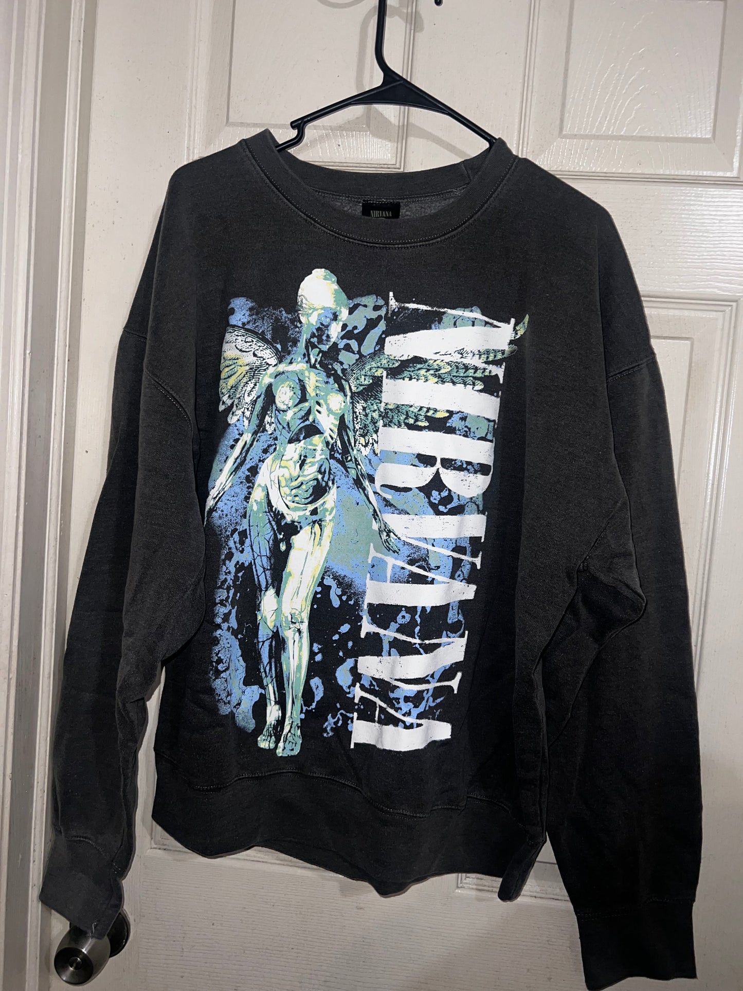 Nirvana Oversized Distressed Crewneck Sweatshirt