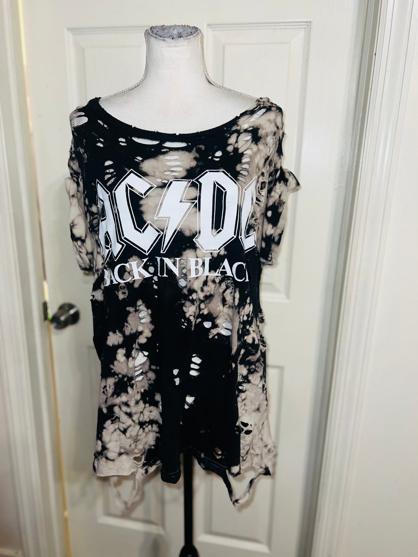 AC/DC Double Sided Oversized Distressed Tee