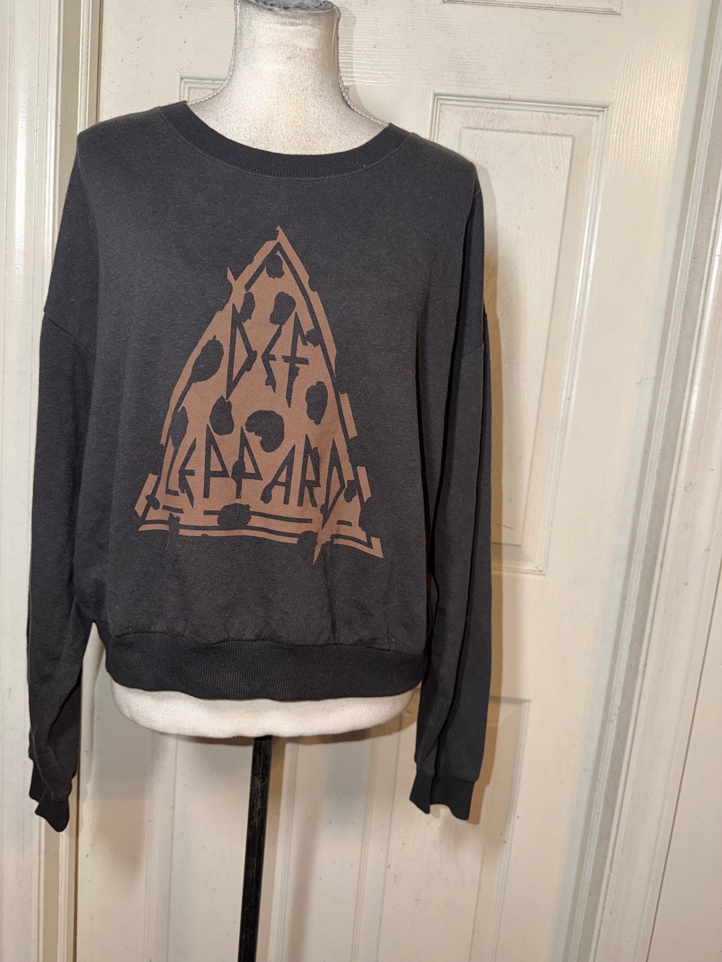 Def Leppard Oversized Distressed Sweatshirt