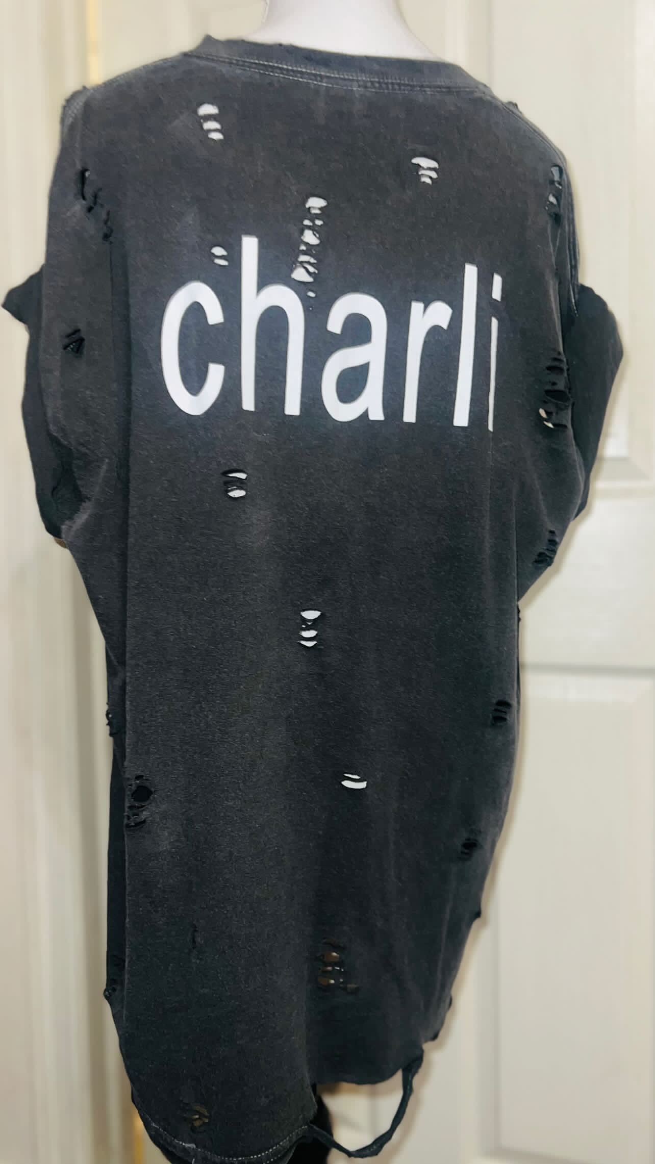 Charli XCX brat Double Sided Oversized Distressed Tee